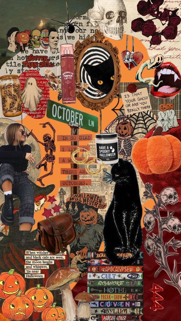 halloween #halloweenaesthetic #halloweencollage #october #octobervibes #fallgirlaesthetic #spookyseason #vibes #wallpaper #pumpkin #ghost