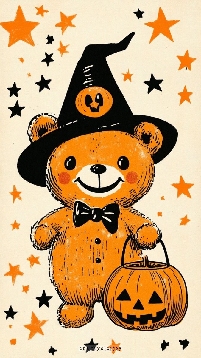 Halloween Teddy Bear Wallpaper: Cute & Spooky Phone Background