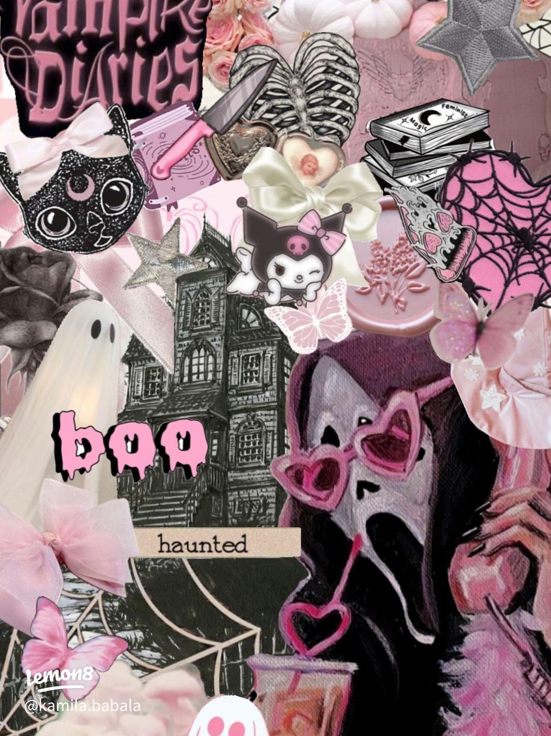 Vibrant Pink Halloween Wallpaper for Spooky Aesthetics