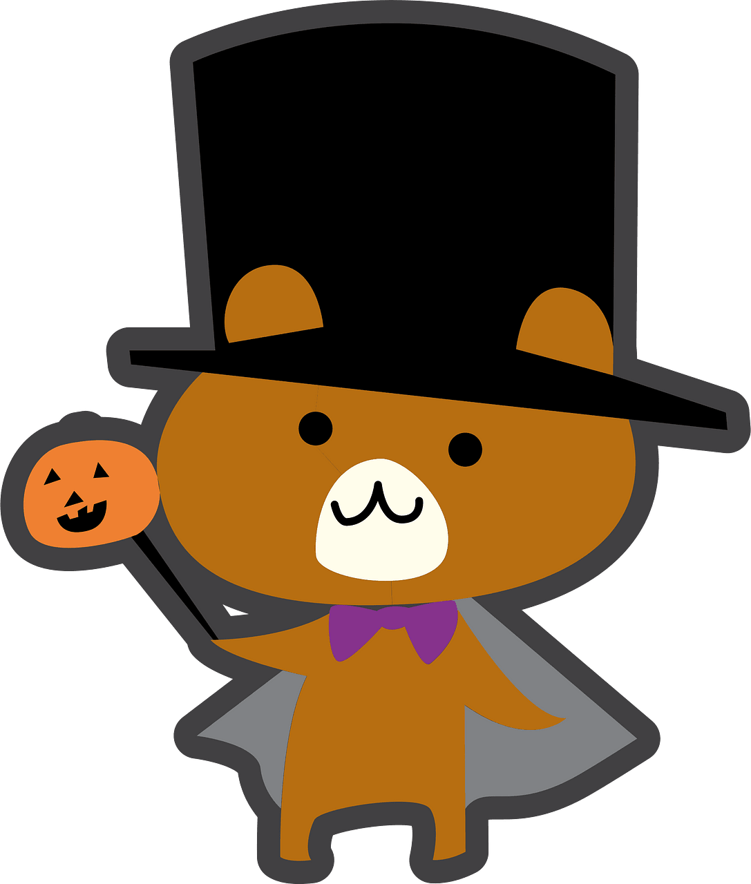 Halloween Bear vector clipart image on creazilla.com