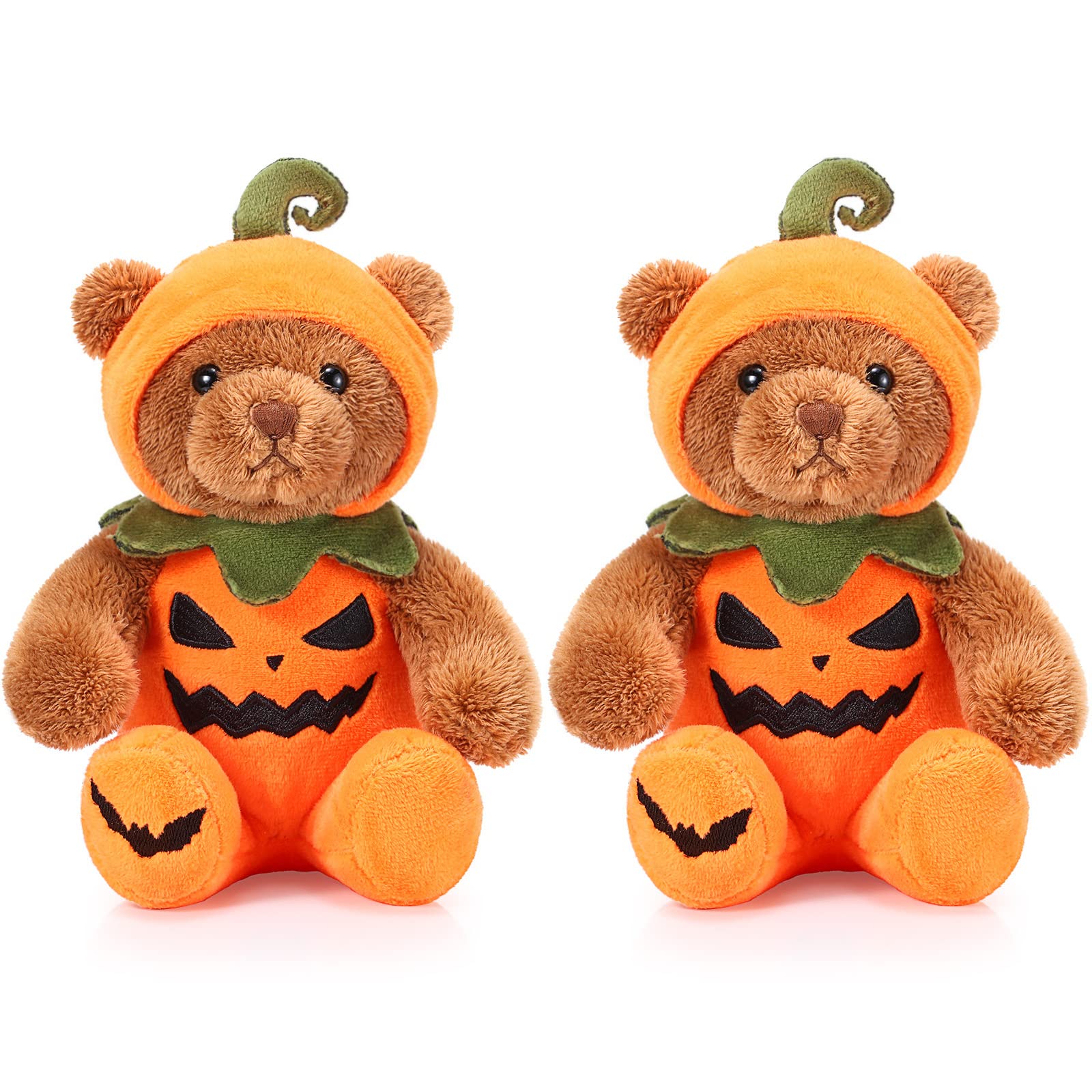 Pieces Halloween Bear Stuffed Animals Soft Plush Bear Toys in Halloween Theme Costume Cute Bear Plush Set for Boys Girls Halloween Party Decoration, 8 Inches (Pumpkin), Toys & Games
