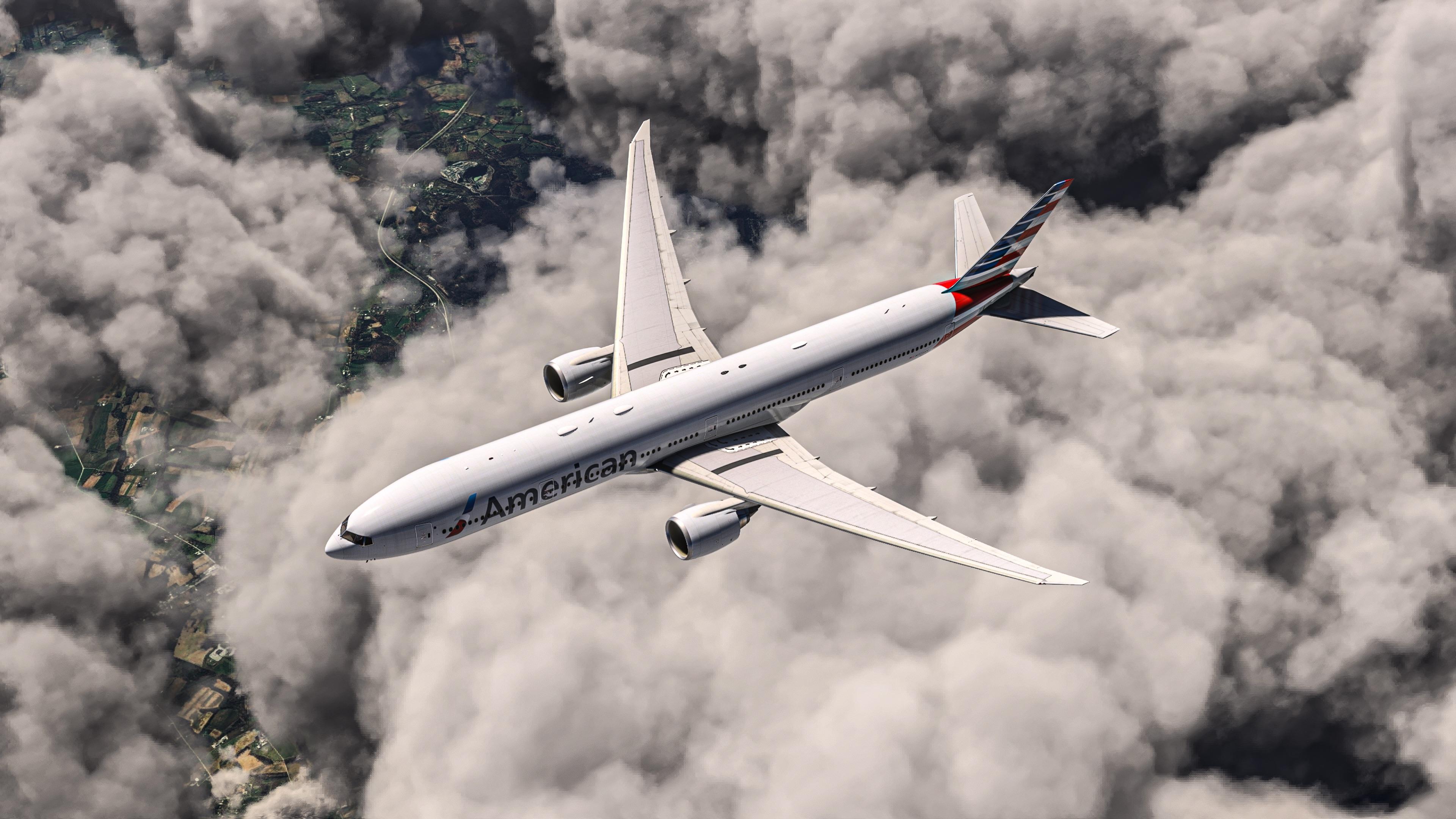 Boeing 777 300 AA On Route From Washington To New York (FL420)