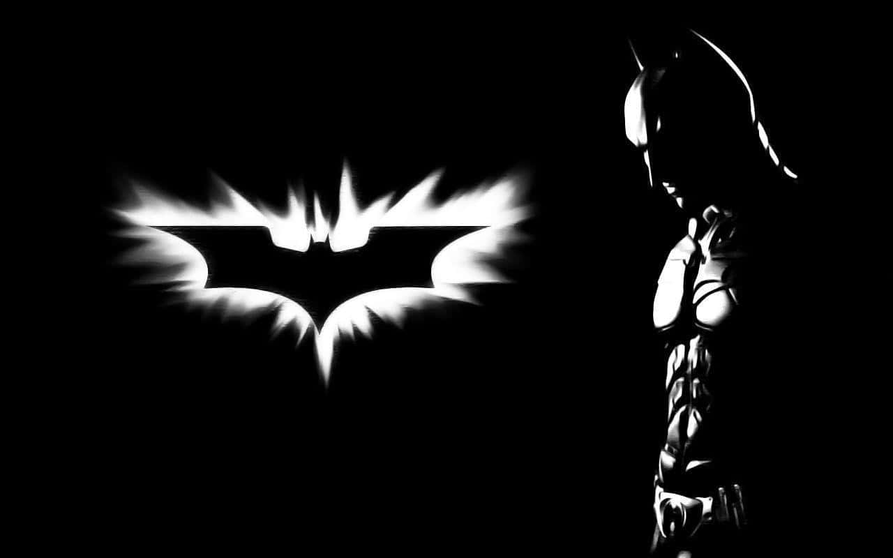 Download Batman Black and White in Action Wallpaper