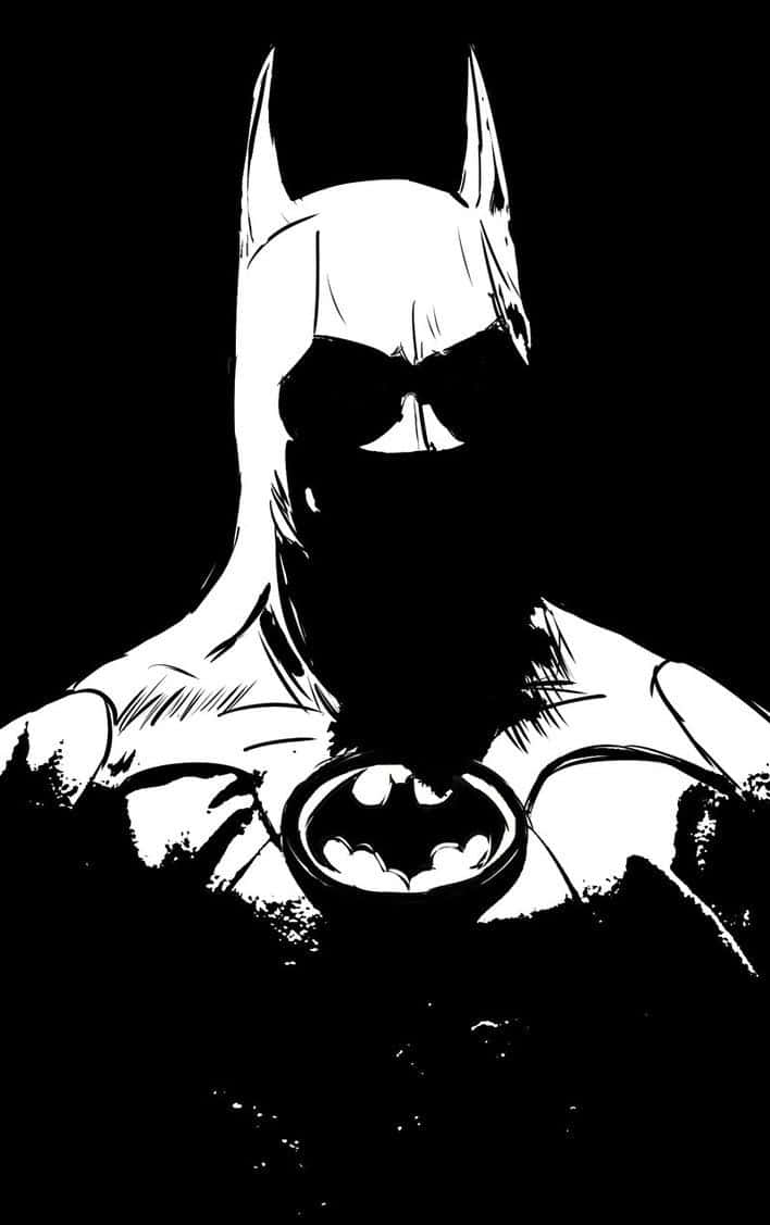 Download Batman Dark Knight in Monochrome Style Wallpaper