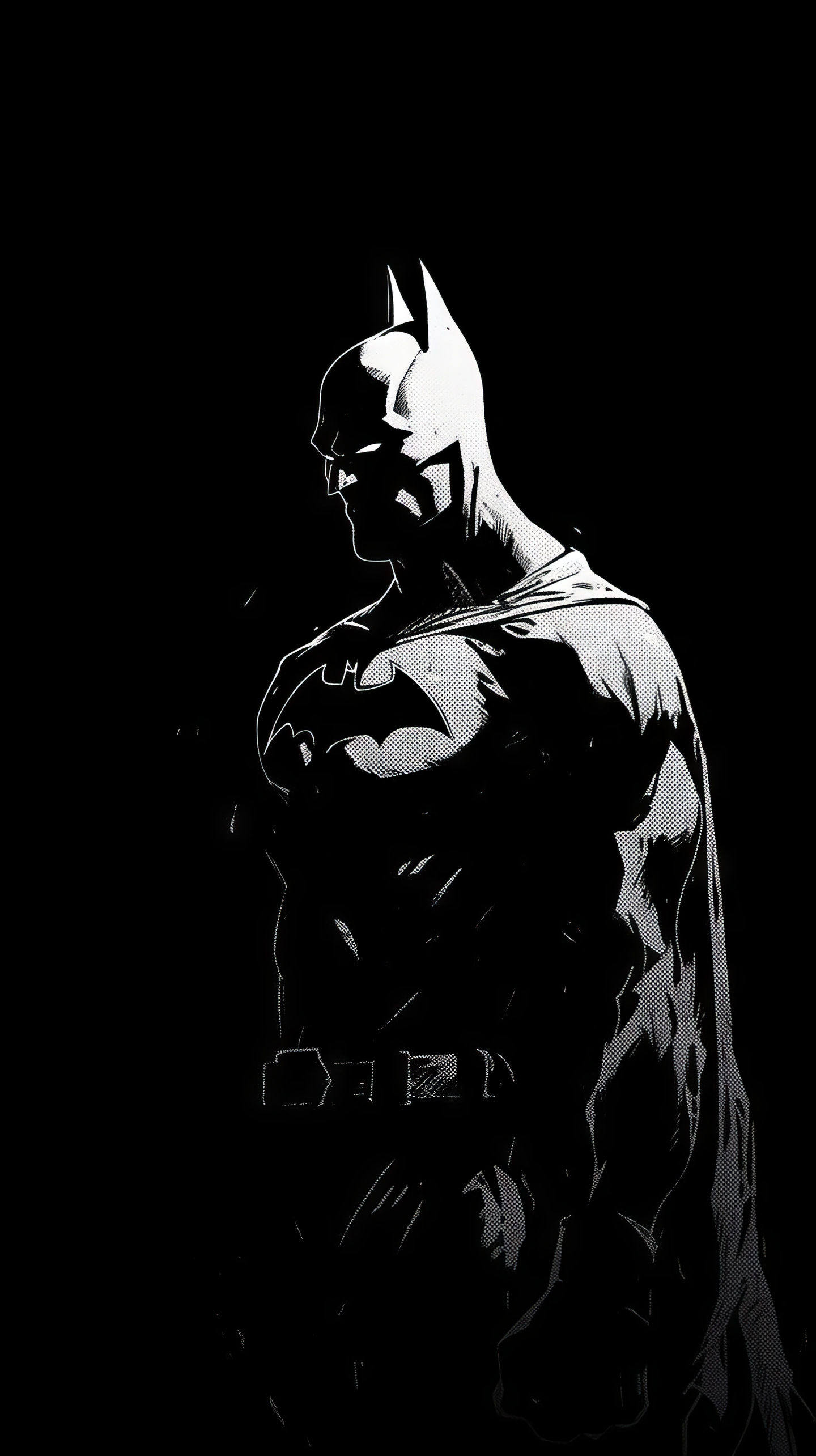 Black And White Epic Batman Phone Wallpaper