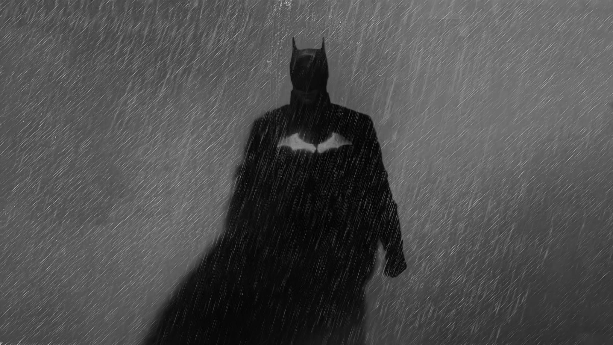 The Batman in black and white