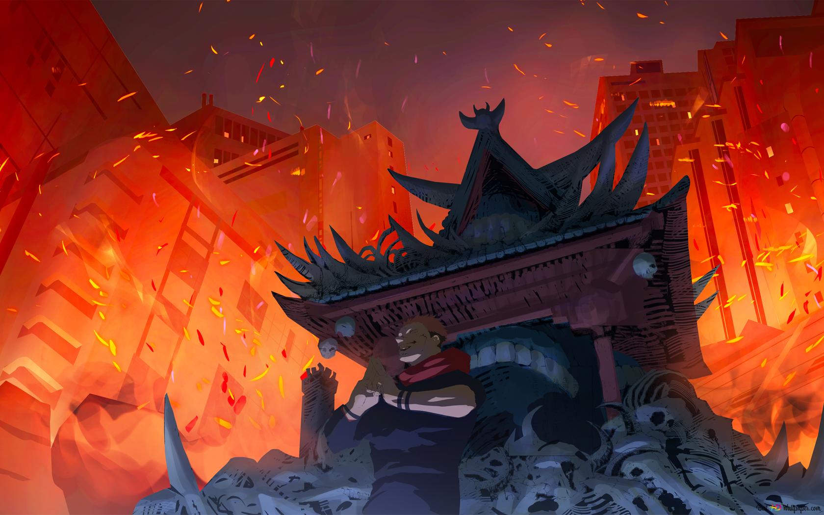 Ryomen Sukuna action 2K wallpaper download