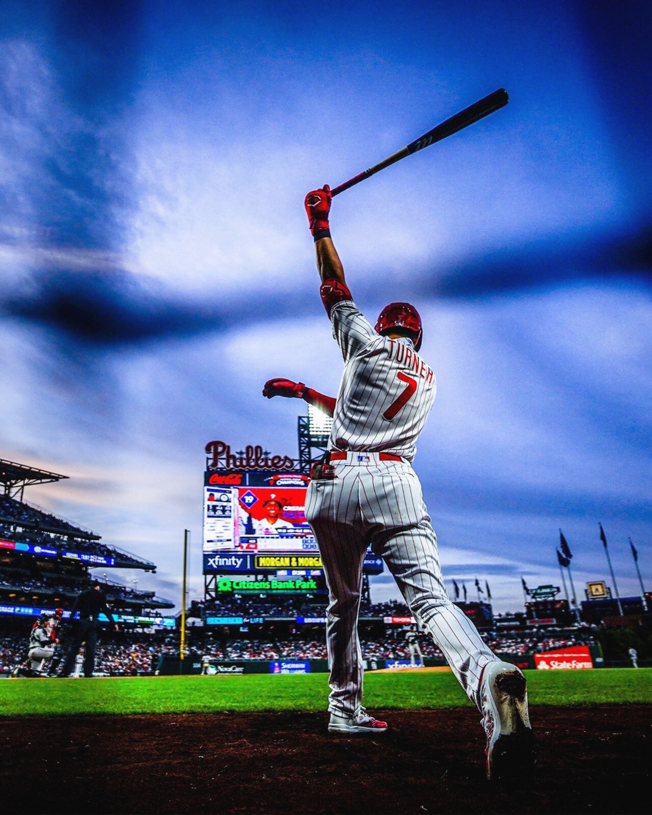 Trea Turner On Deck Sky Philadelphia Phillies 8x10 MLB Photo