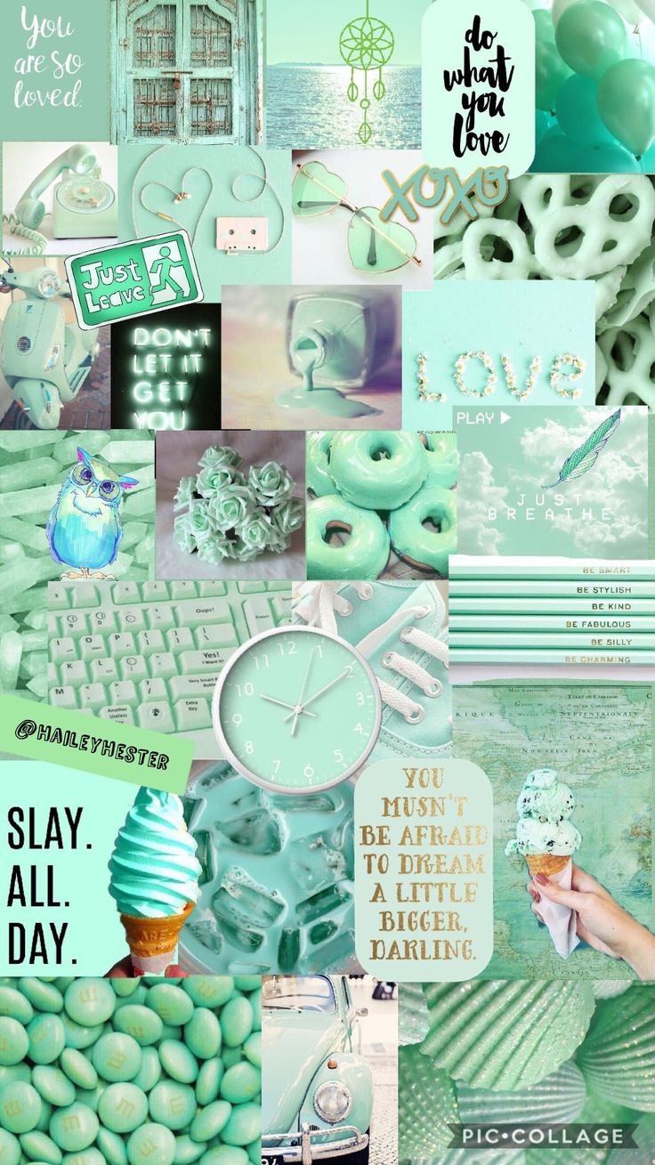 Mint Green Aesthetic Collage•
