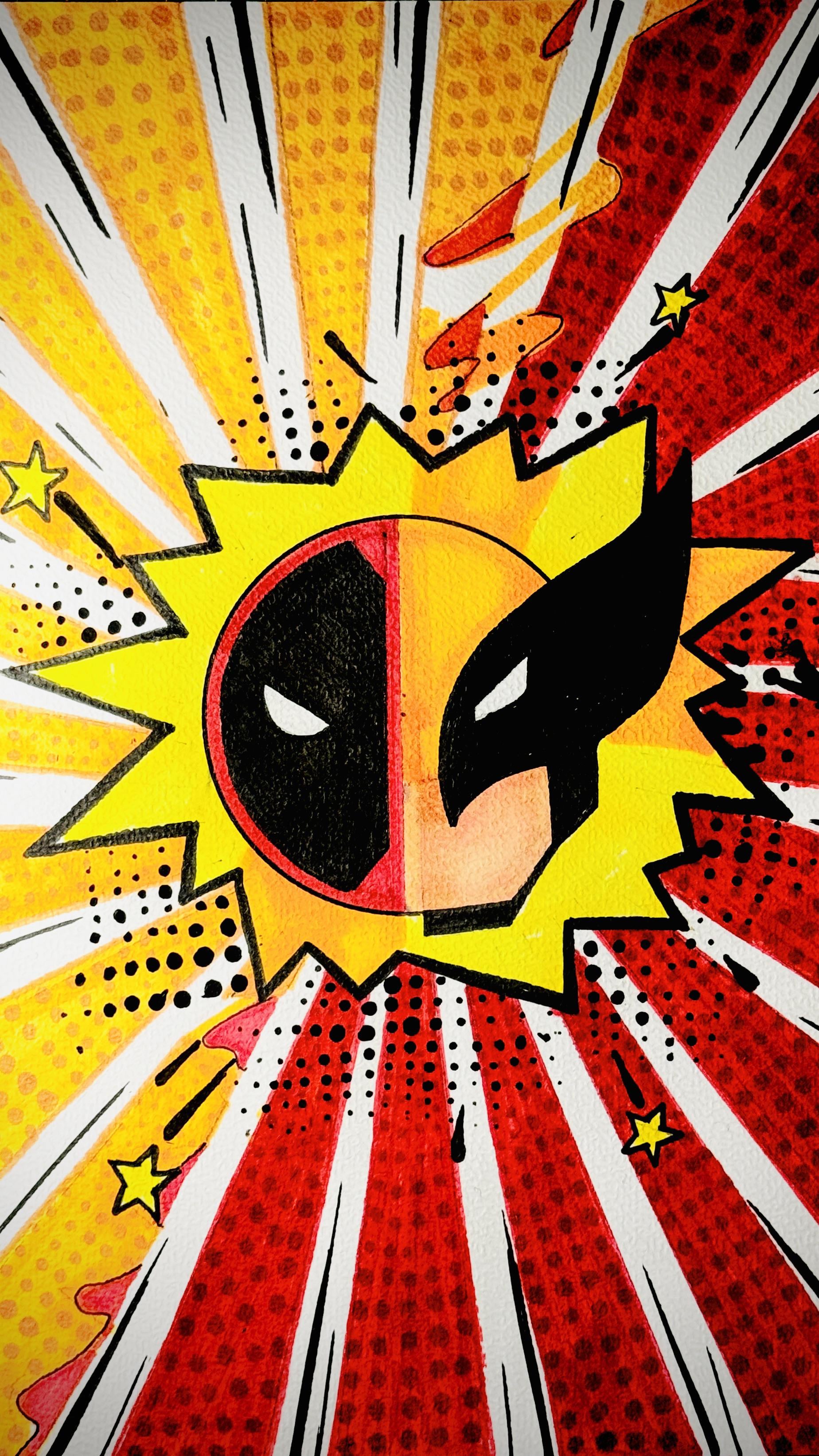 Deadpool & Wolverine comic style logo wallpaper (making process in comments)