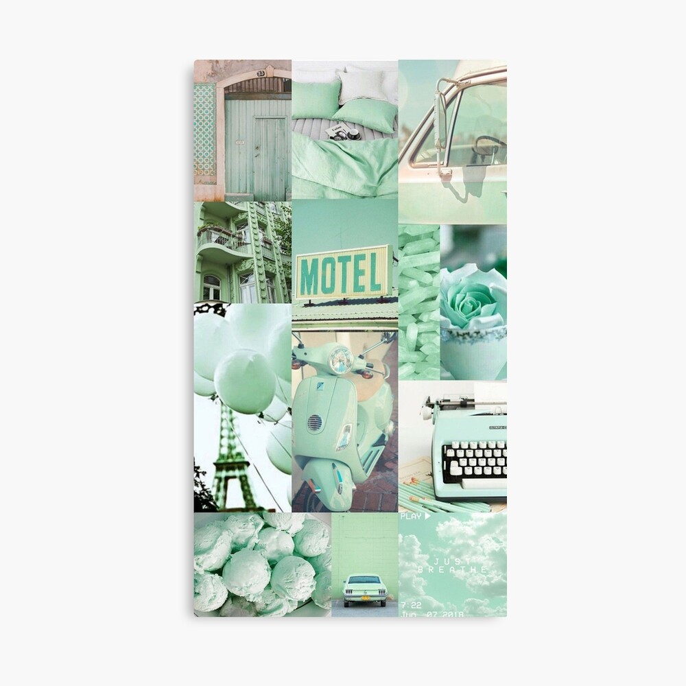 Light Green Aesthetic Collage. Poster By Emily Choudx
