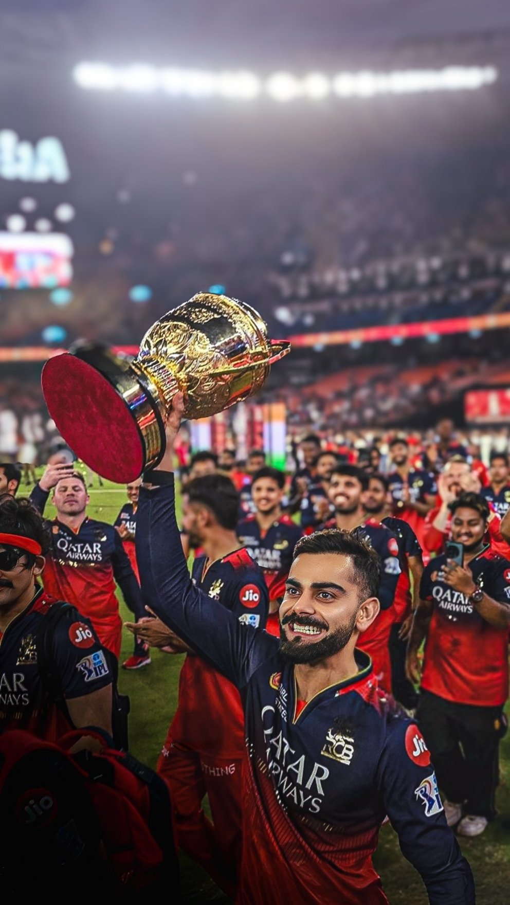Jeet KOHLI 4K WALLPAPER WITH IPL TROPHY #RCBvsPBKS #ViratKohli