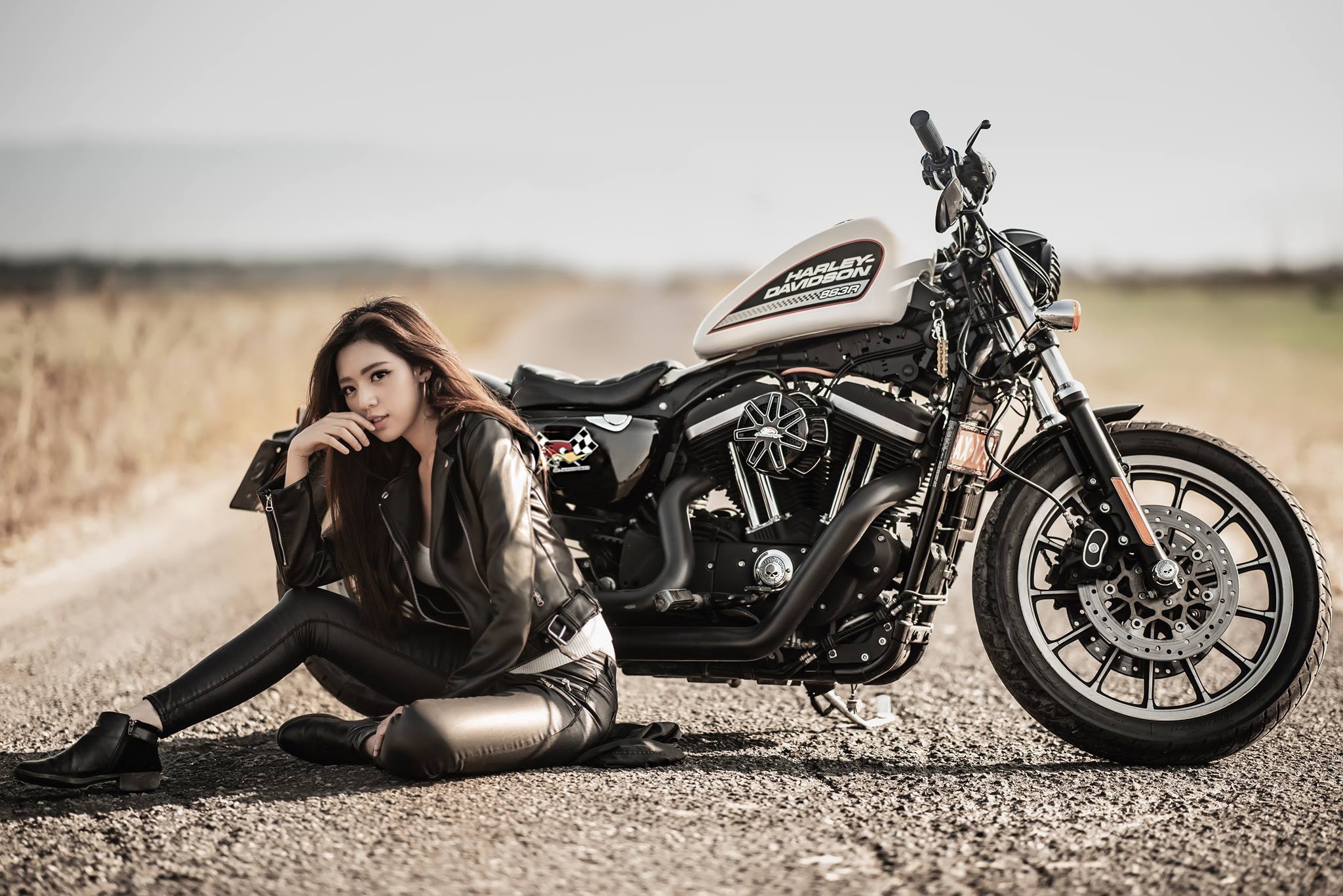 Harley Davidson HD Wallpaper: Bold Biker Woman And Powerful Motorcycle Vibes