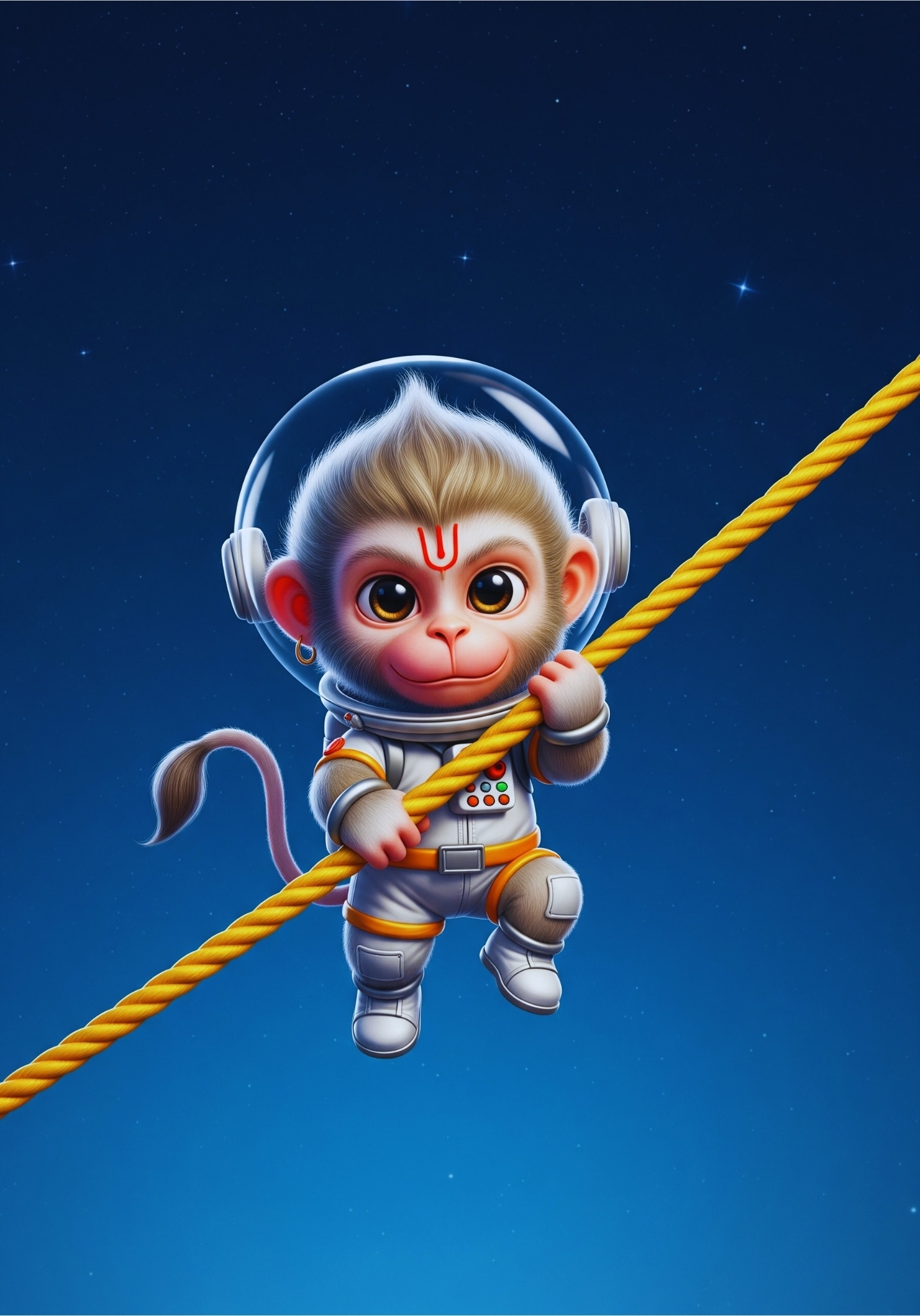 Cute Baby Hanuman Astronaut Wallpaper for Mobile
