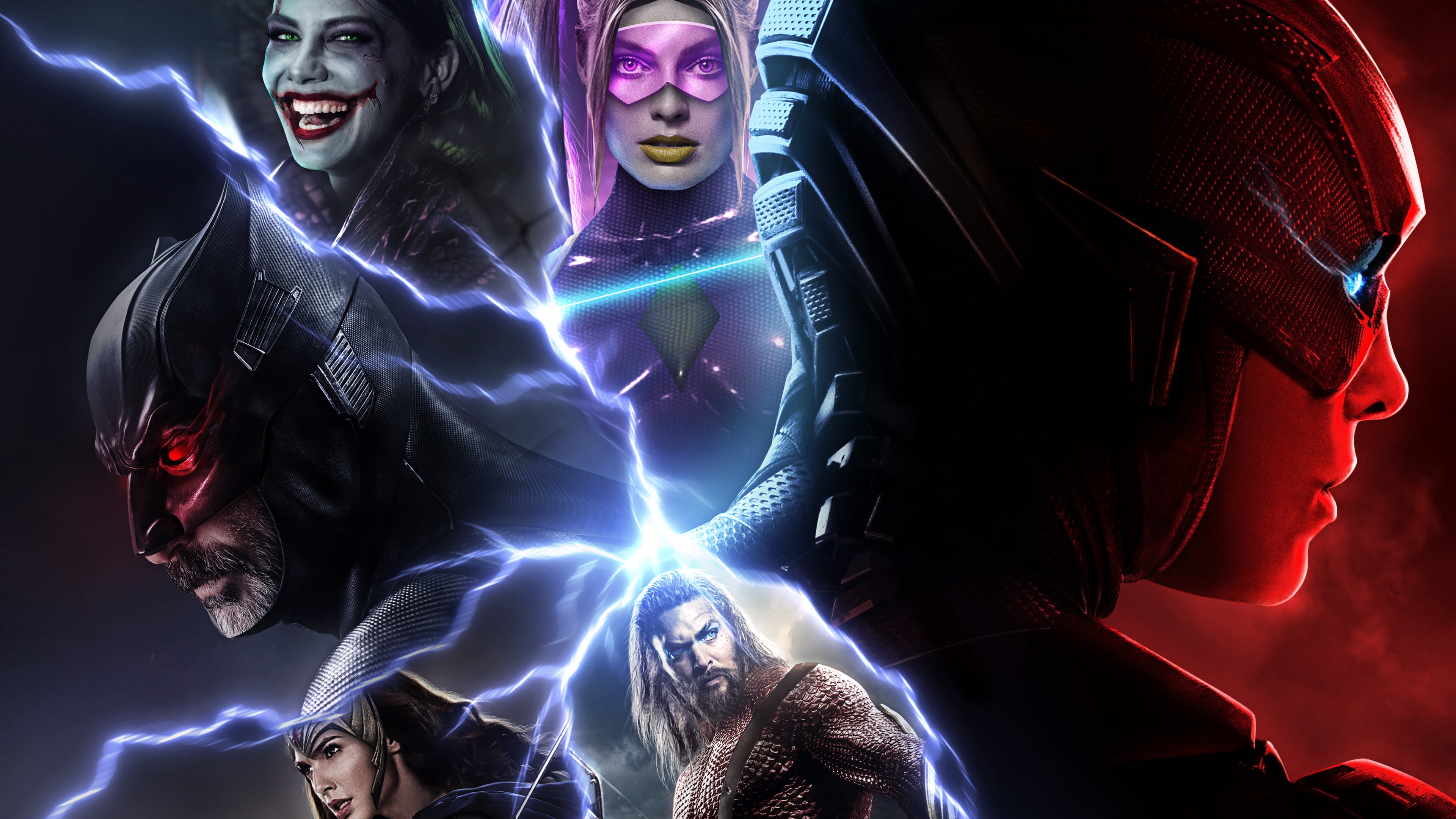 Flashpoint Wallpaper 4K, Joker, Harley Quinn, Batman