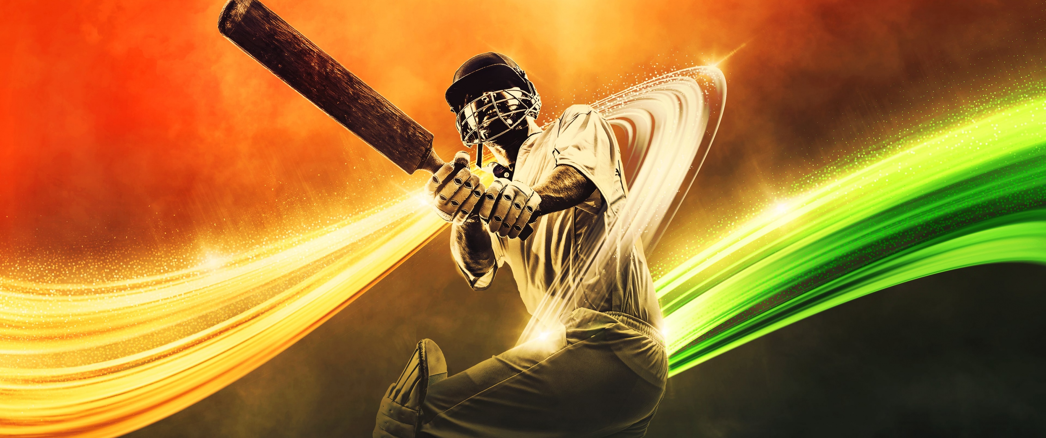 Cricket Wallpaper 4K, Batsman, Indian Flag, er