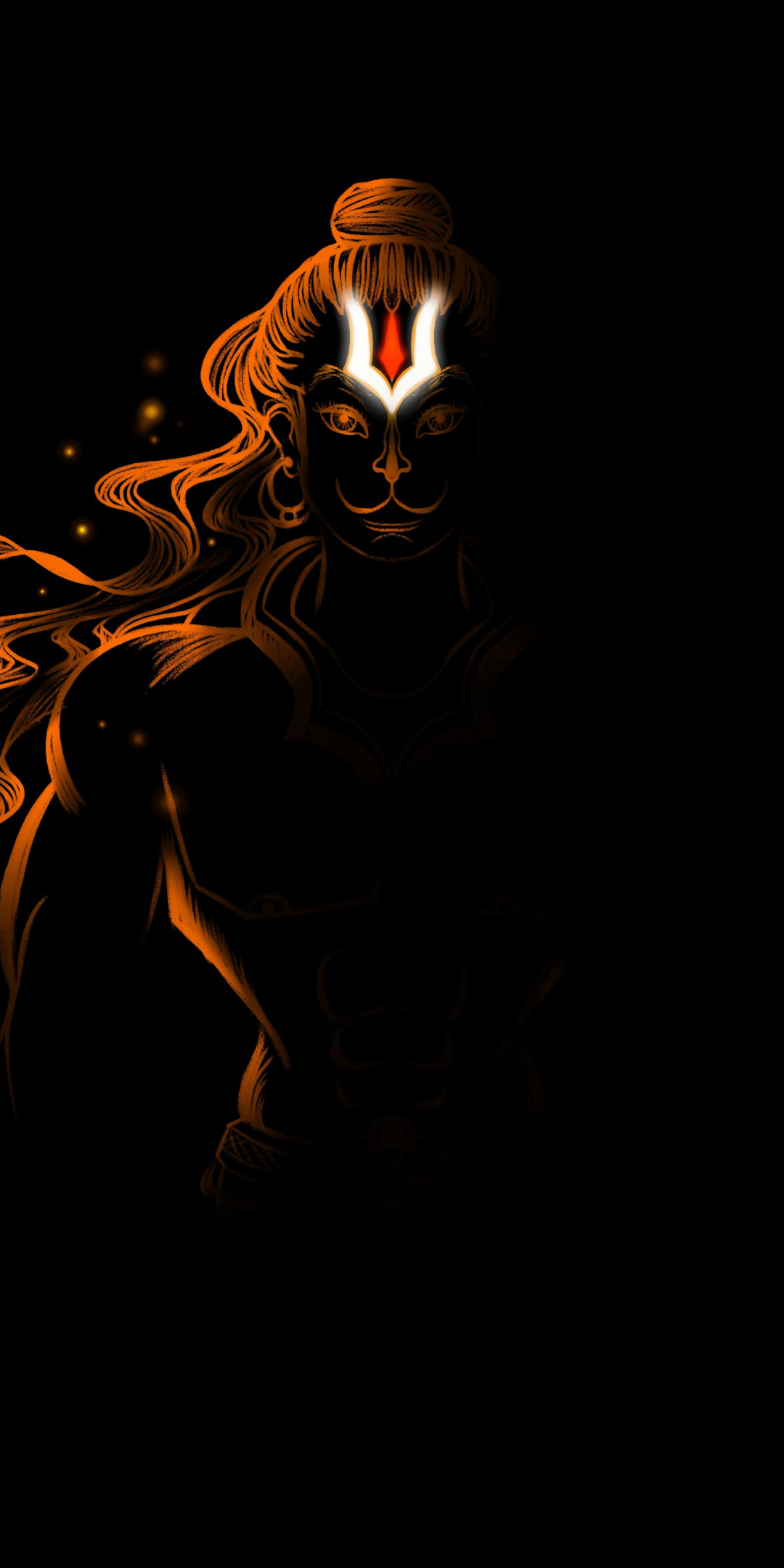 Lord Hanuman Wallpaper 4K, Black background, Hindu God
