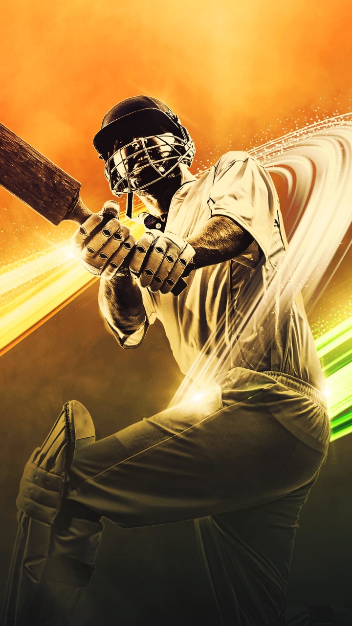 Cricket Wallpaper 4K, Batsman, Indian Flag, er
