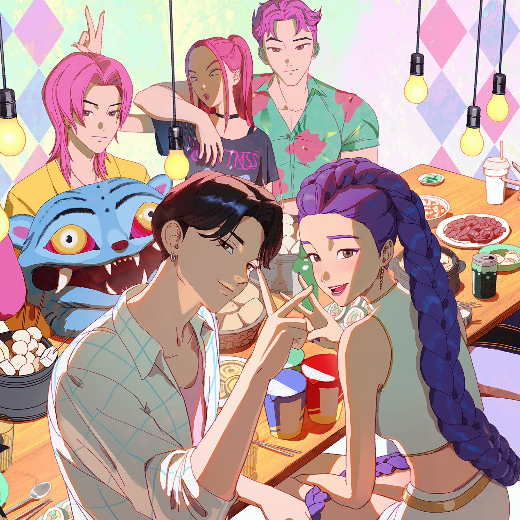 Huntrix Wallpaper 4K, Saja Boys, KPop Demon Hunters