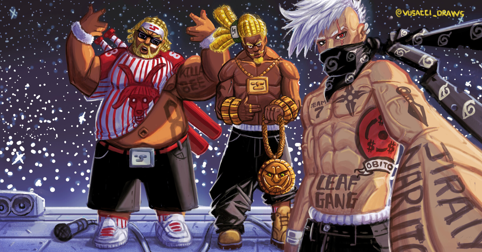 Naruto Fanart -Killer Bee, Raikage and Kakashi in a concert