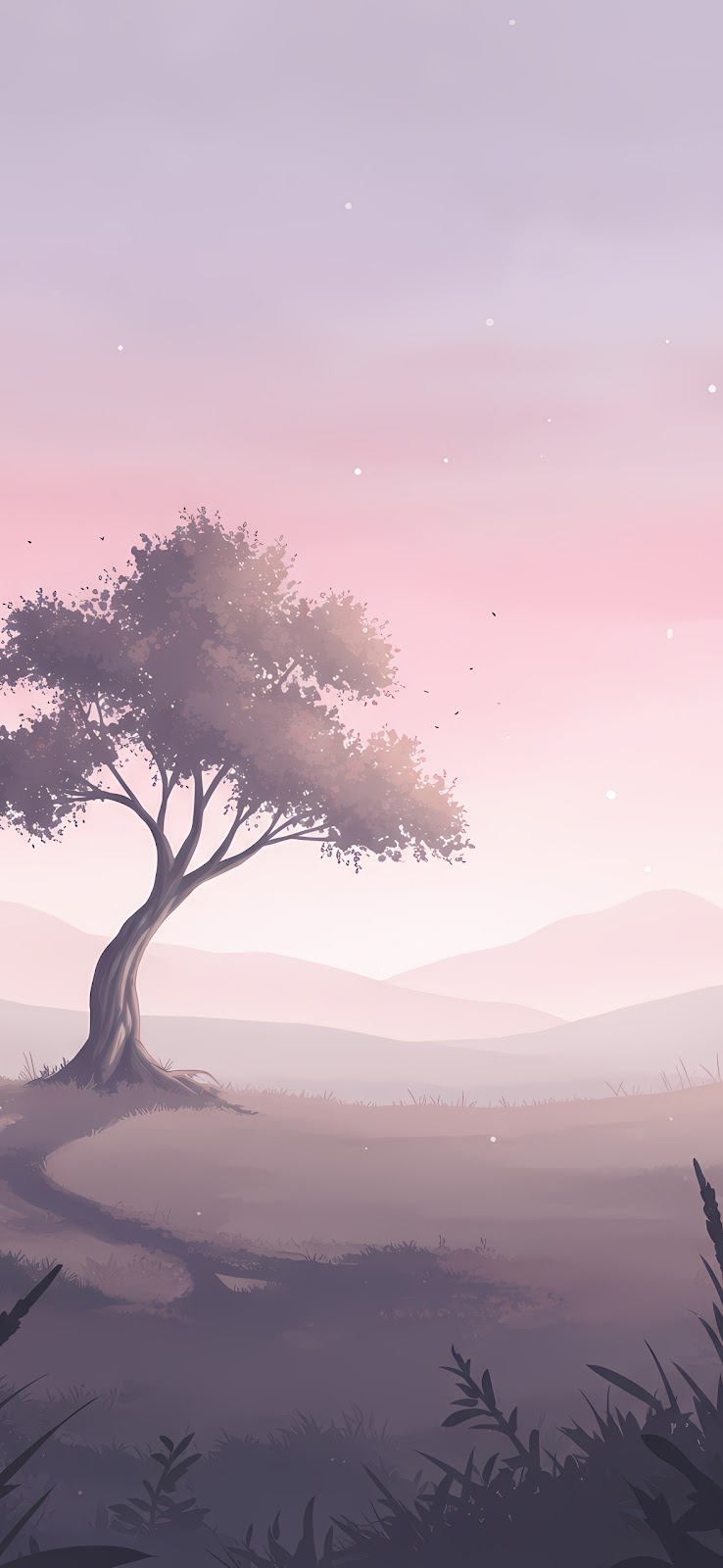 iPhone 17 Ultra, Pro Max, Air Concept Wallpaper iOS 19: Abstract Tree Silhouette Sunset