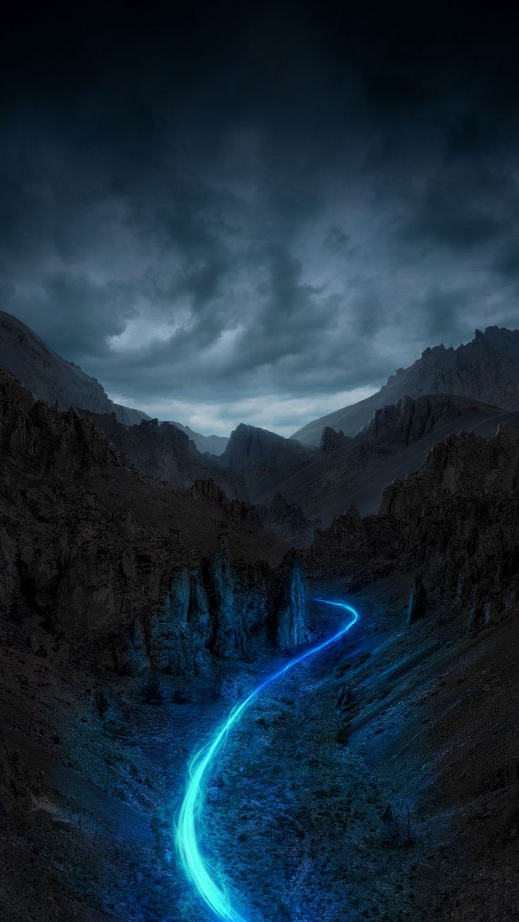 Free background desktop, HD wallpaper mountains, rocks, trail, neon, dark, background HD for pc