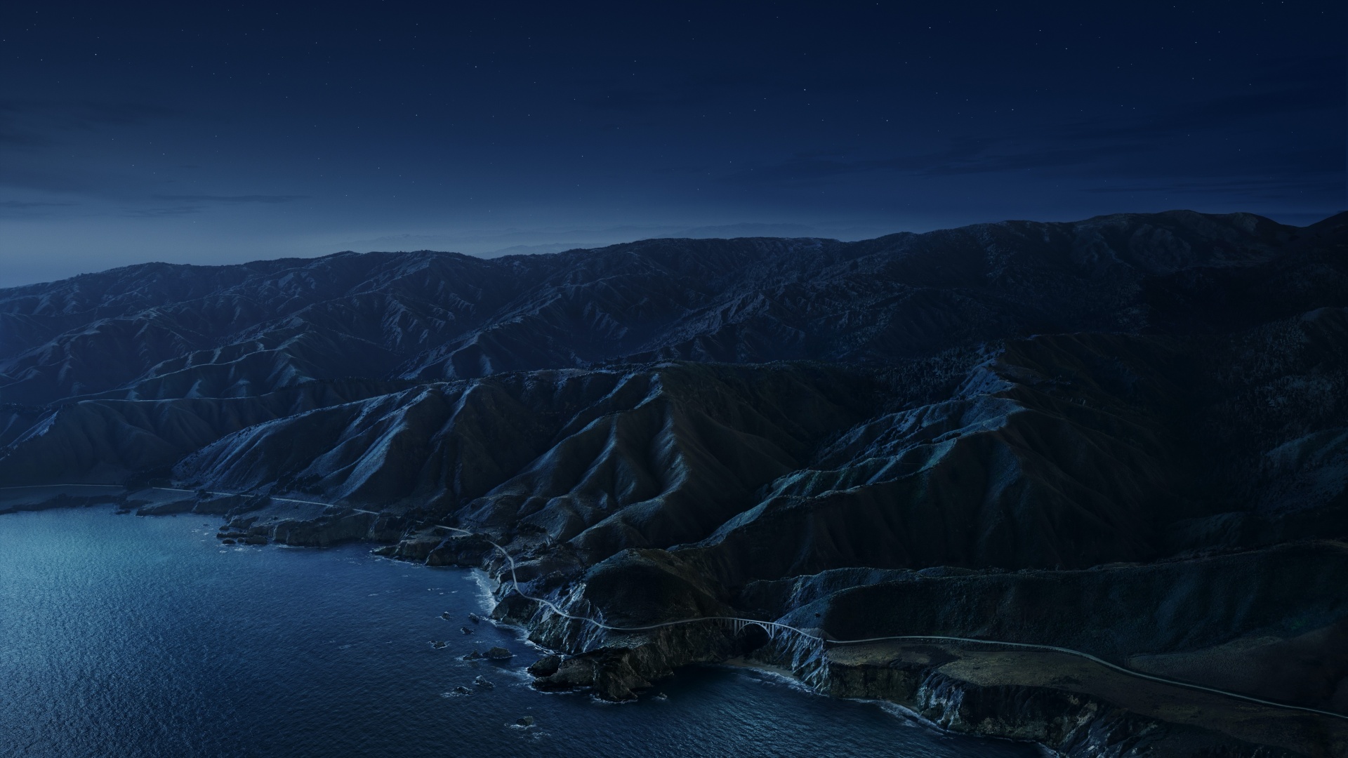 Big Sur Wallpaper 4K, 5K, Mountains, Night, Dark