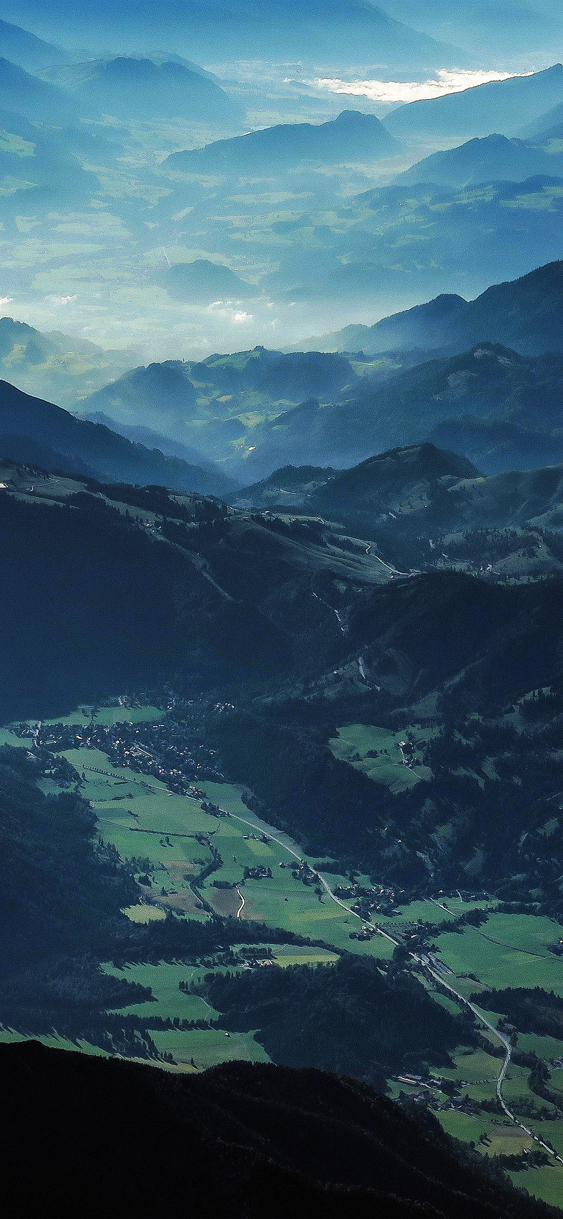 iPhone X wallpaper. mountain nature blue green summer earth dark