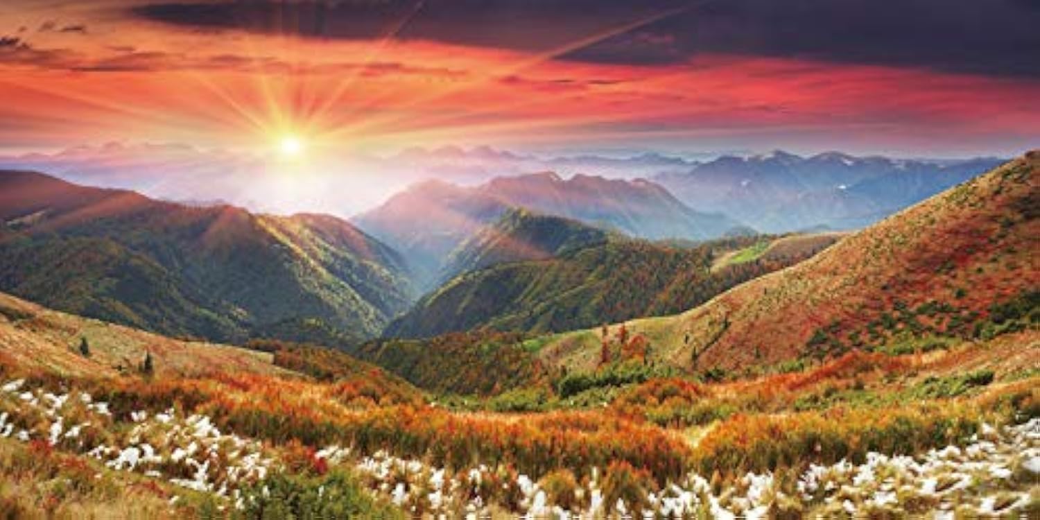 Amazon.com, Yeele 20x10ft Autumn Mountain Landscape Background Colorful Fall Alpine Mountains Sunset Nature Scenery Photography Backdrop for Children Adults Vacation Shoot Photo Studio Props Scenic Wallpaper