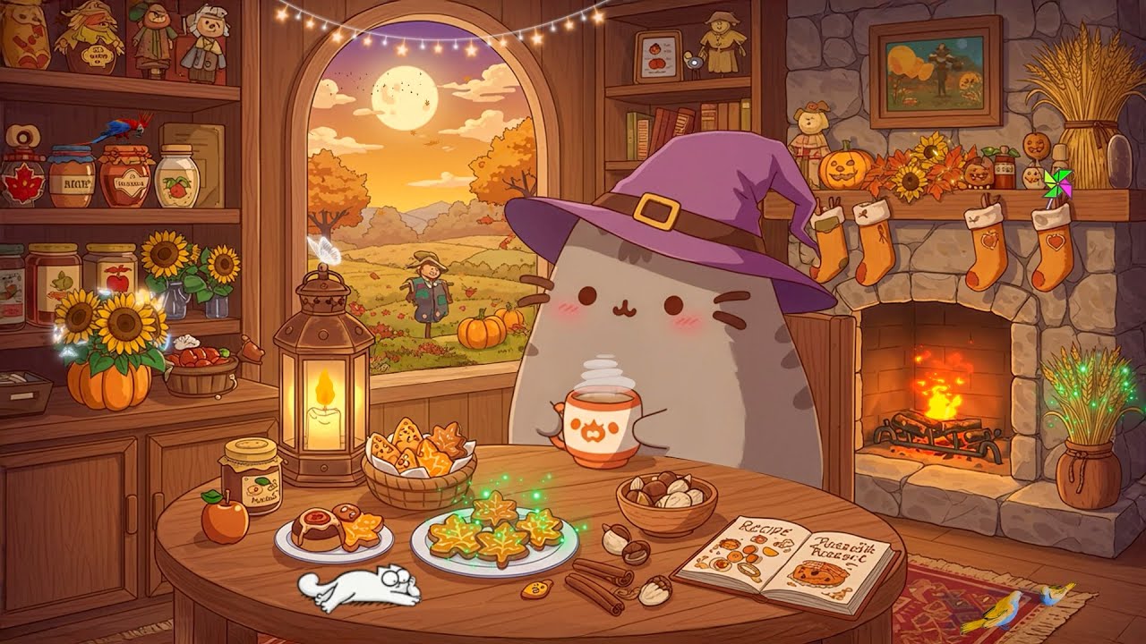 Pusheen’s Cozy Halloween Kitchen