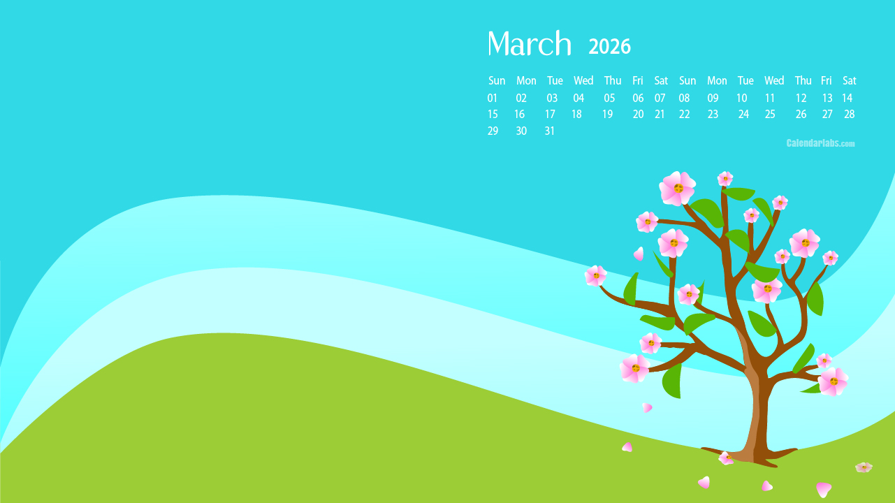 March 2026 Desktop Wallpaper Calendar