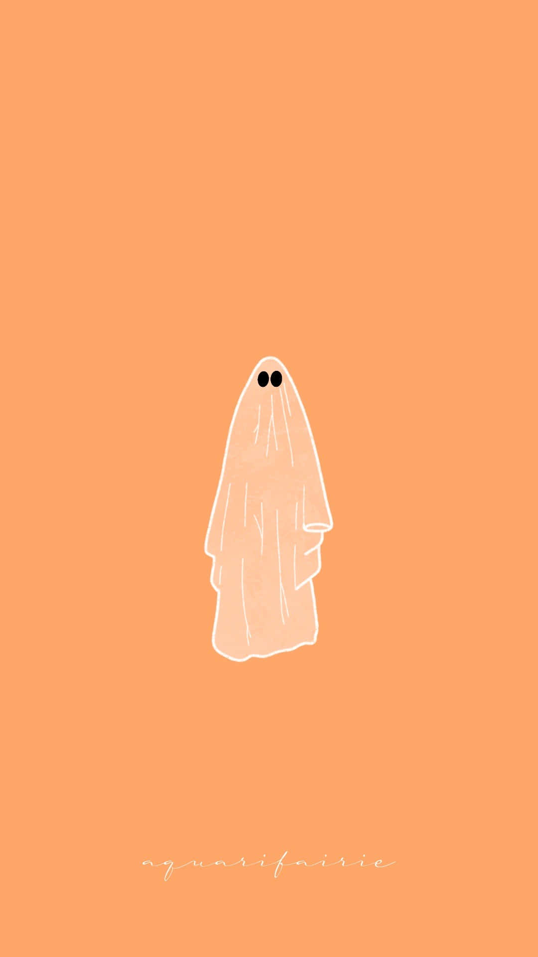 Download A Ghost On An Orange Background Wallpaper