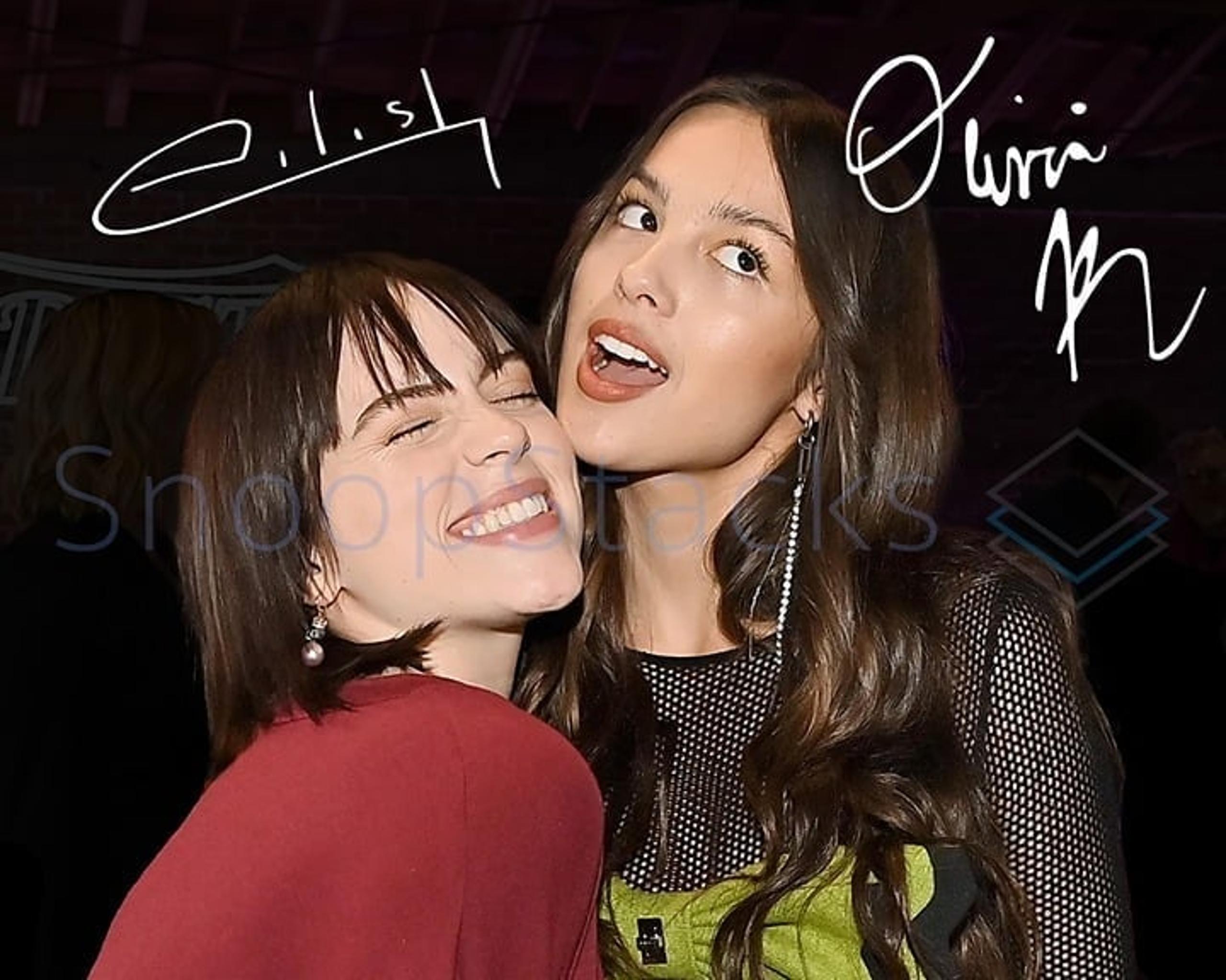 Billie Eilish Olivia Rodrigo Signed 8x10 Glossy Autograph RP Photo Poster Print