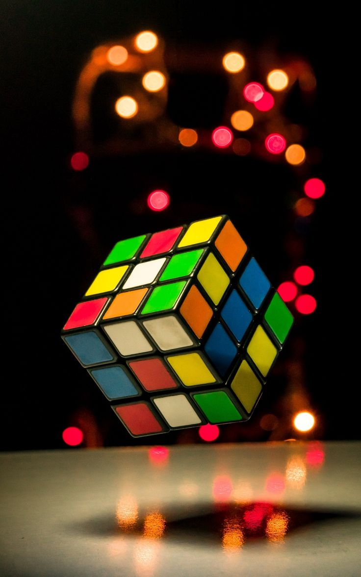 Wallpaper rubiks cube colorful glare lights cube
