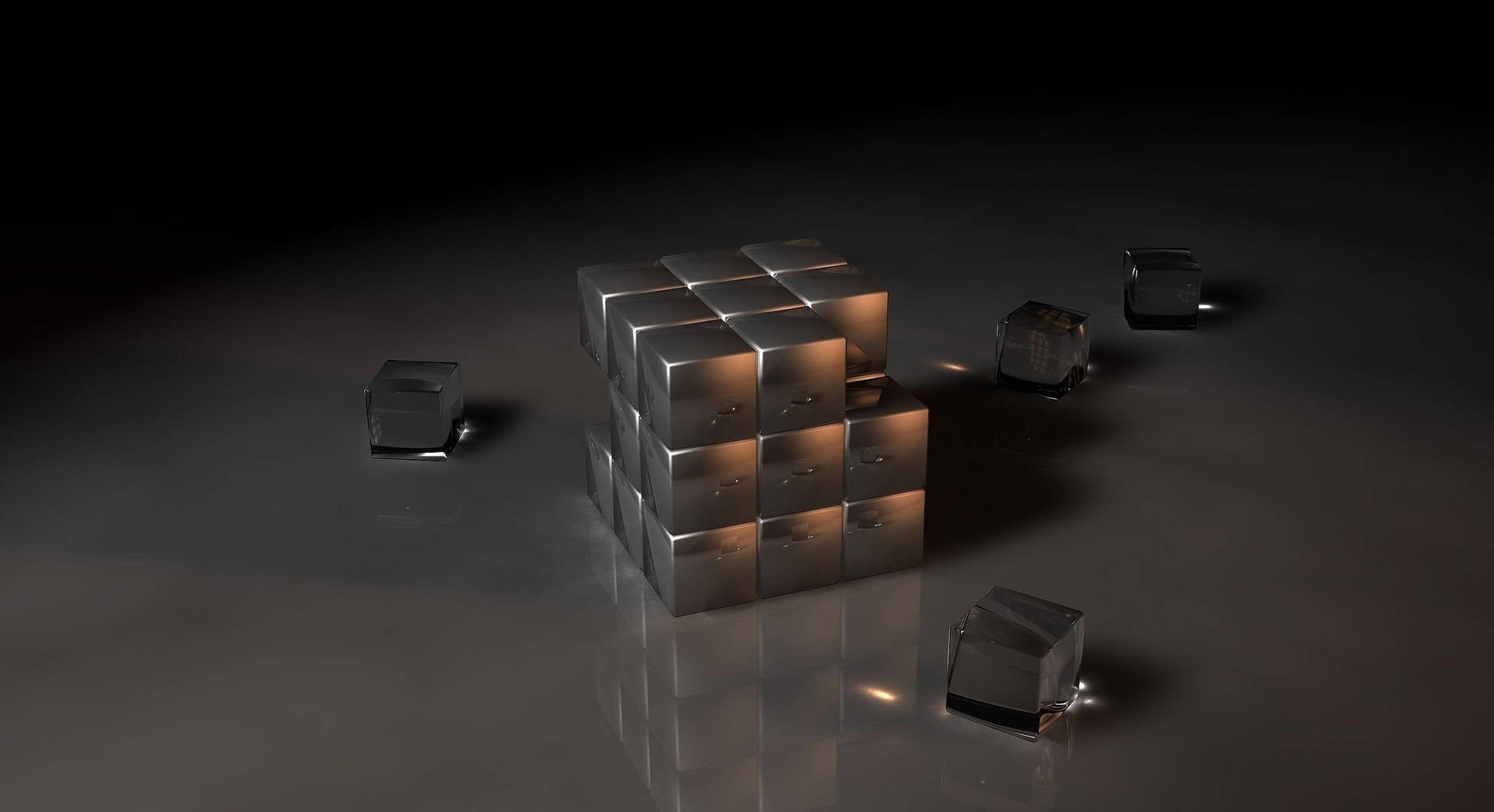 Download Rubik's Cube Black 3D Wallpaper