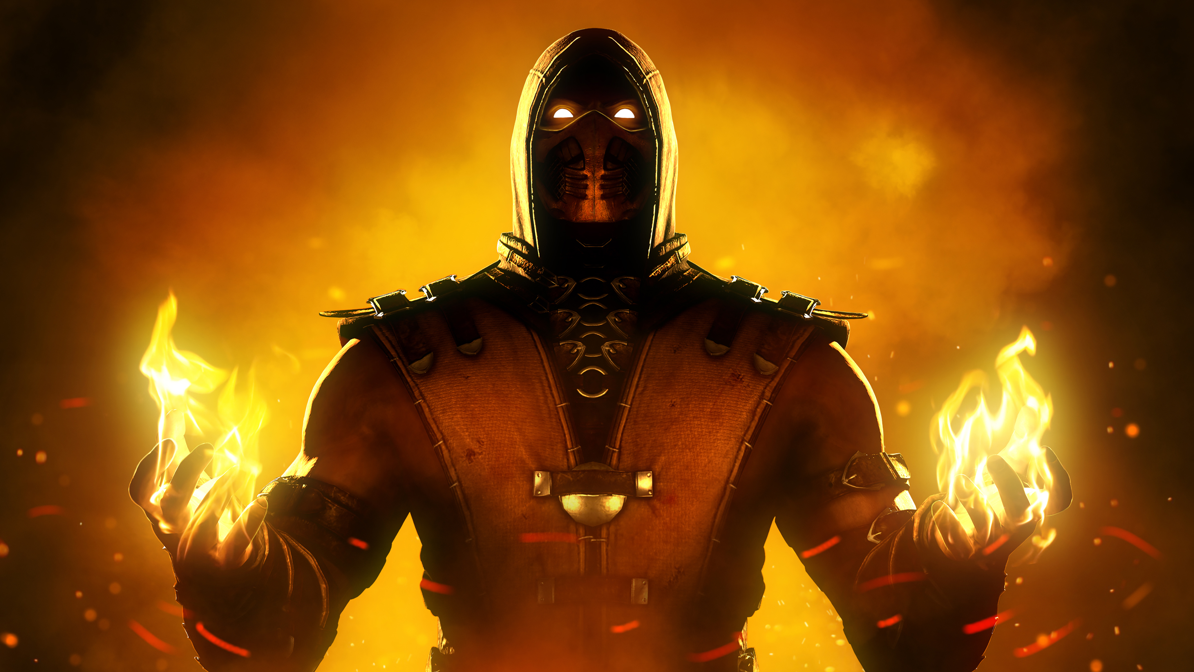 Scorpion Wallpaper 4K, Fire, Mortal