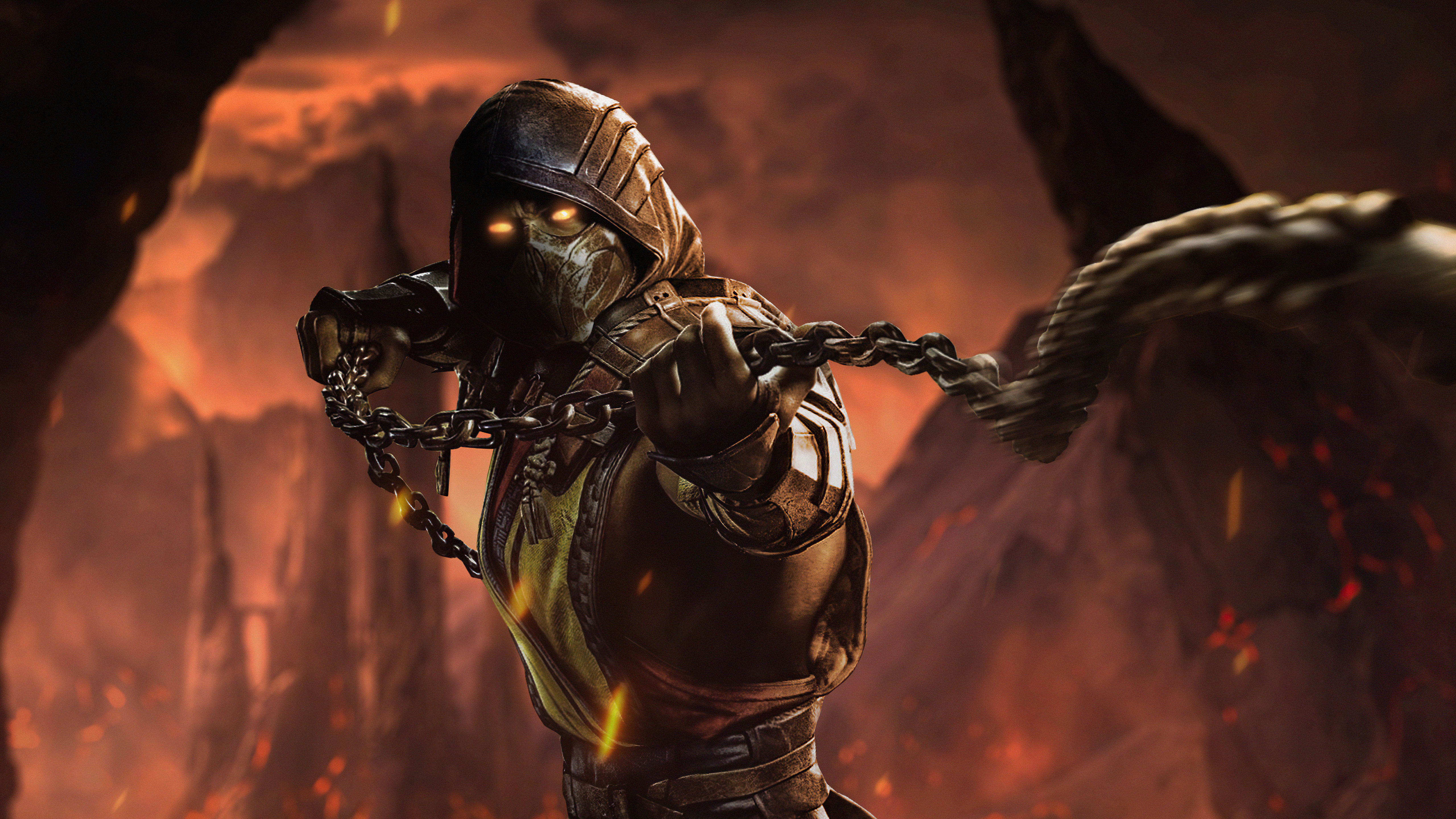 Mortal Kombat Scorpion Cool Art 4K 5K