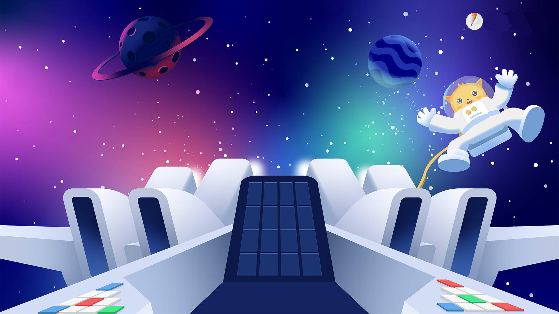Download Animated Space Webex Virtual Background Wallpaper