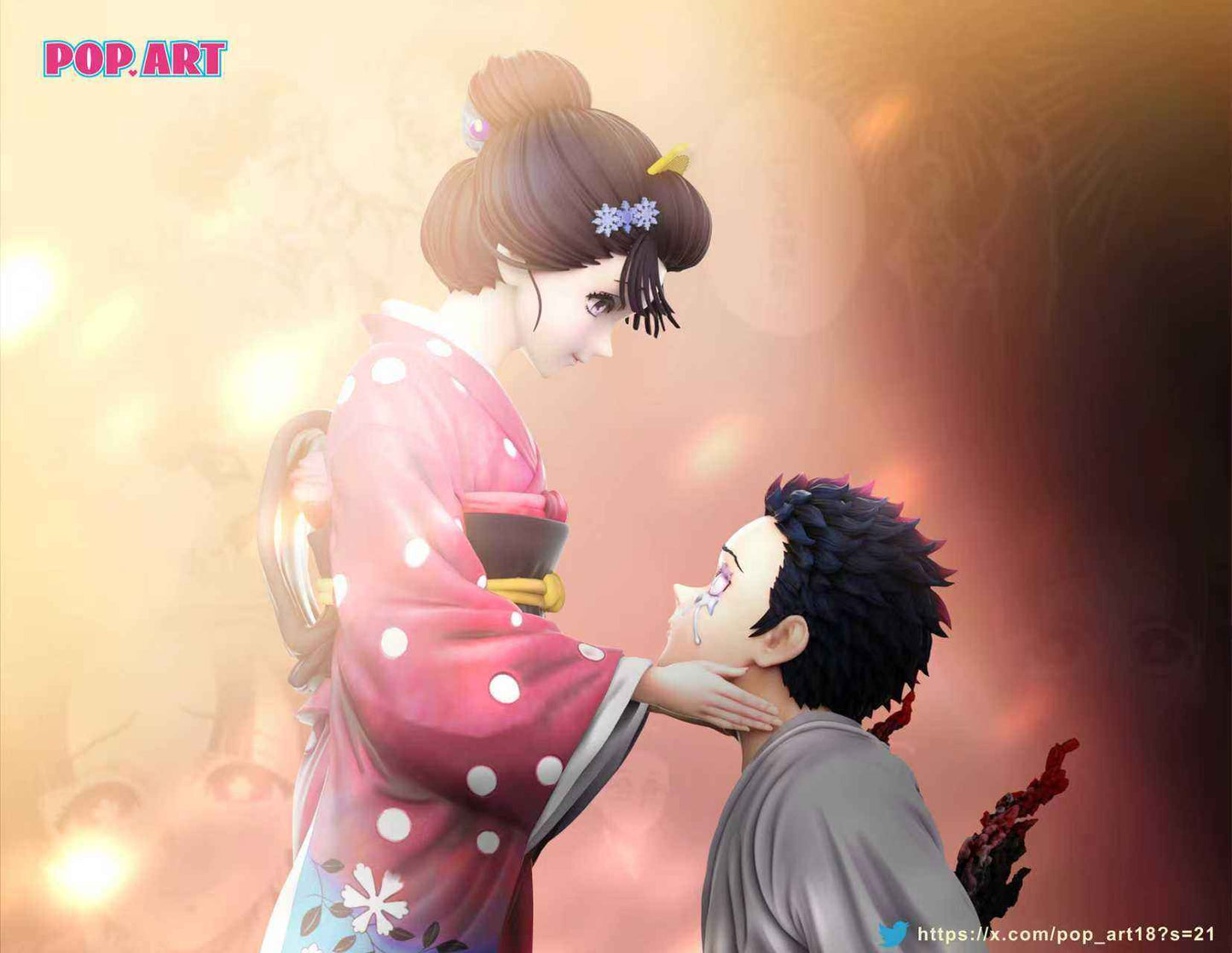 Demon Slayer Kimetsu no Yaiba Pop Art Studio Akaza & Koyuki Resin Statue Resins Collectors