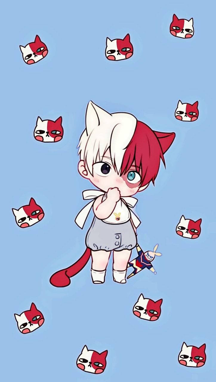 Download Todoroki Cute Chibi Cat Wallpaper