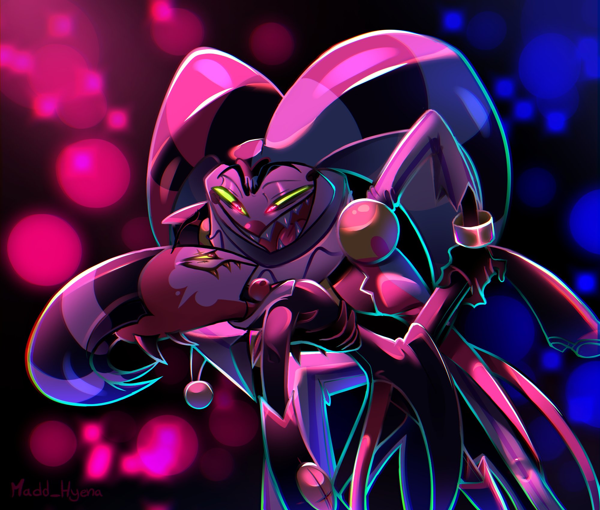 Helluva Boss HD Wallpaper: Fizzarolli and Blitzo Showdown Spotlight