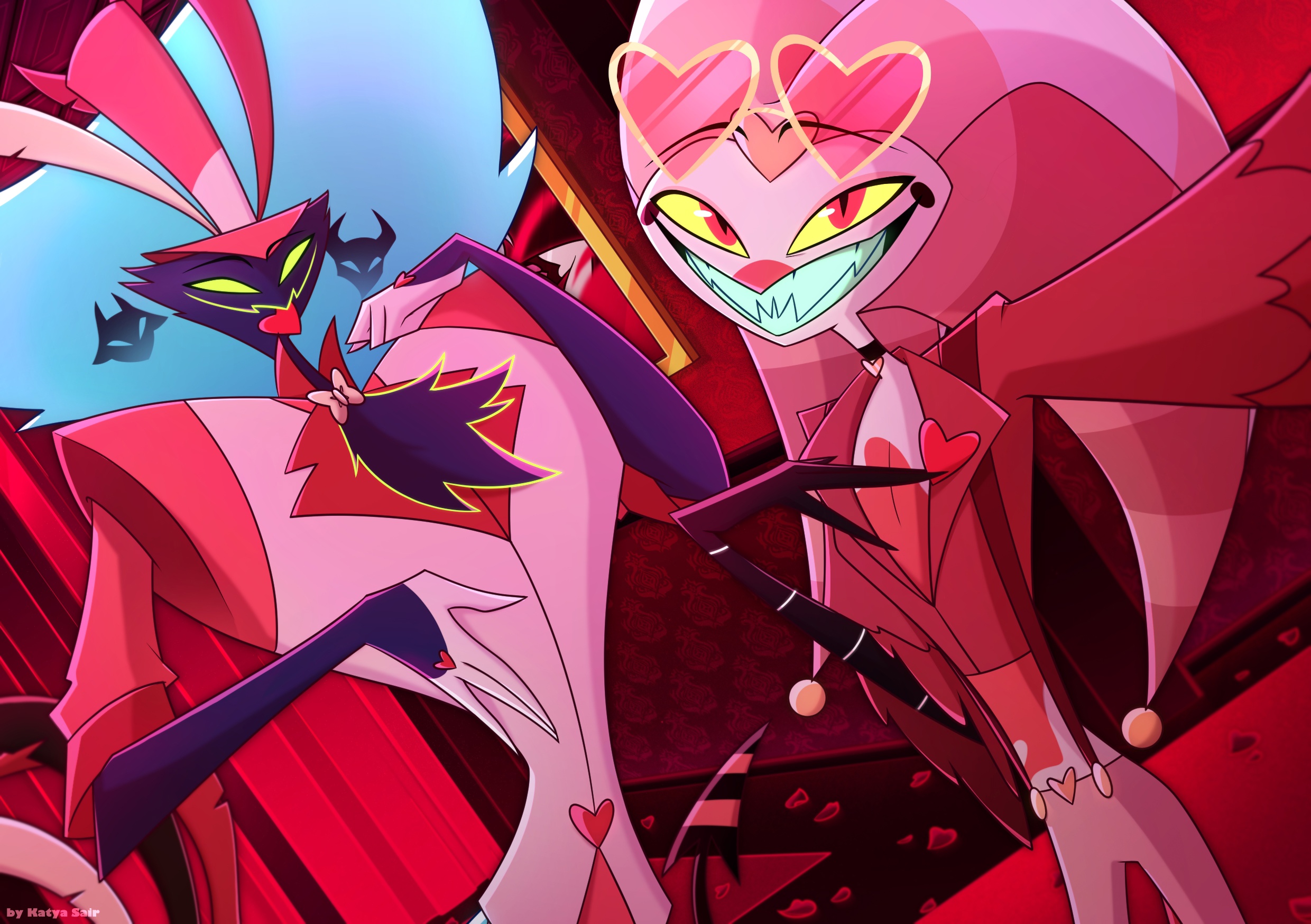 Helluva Boss HD Wallpaper: Fizzarolli & Asmodeus in Action