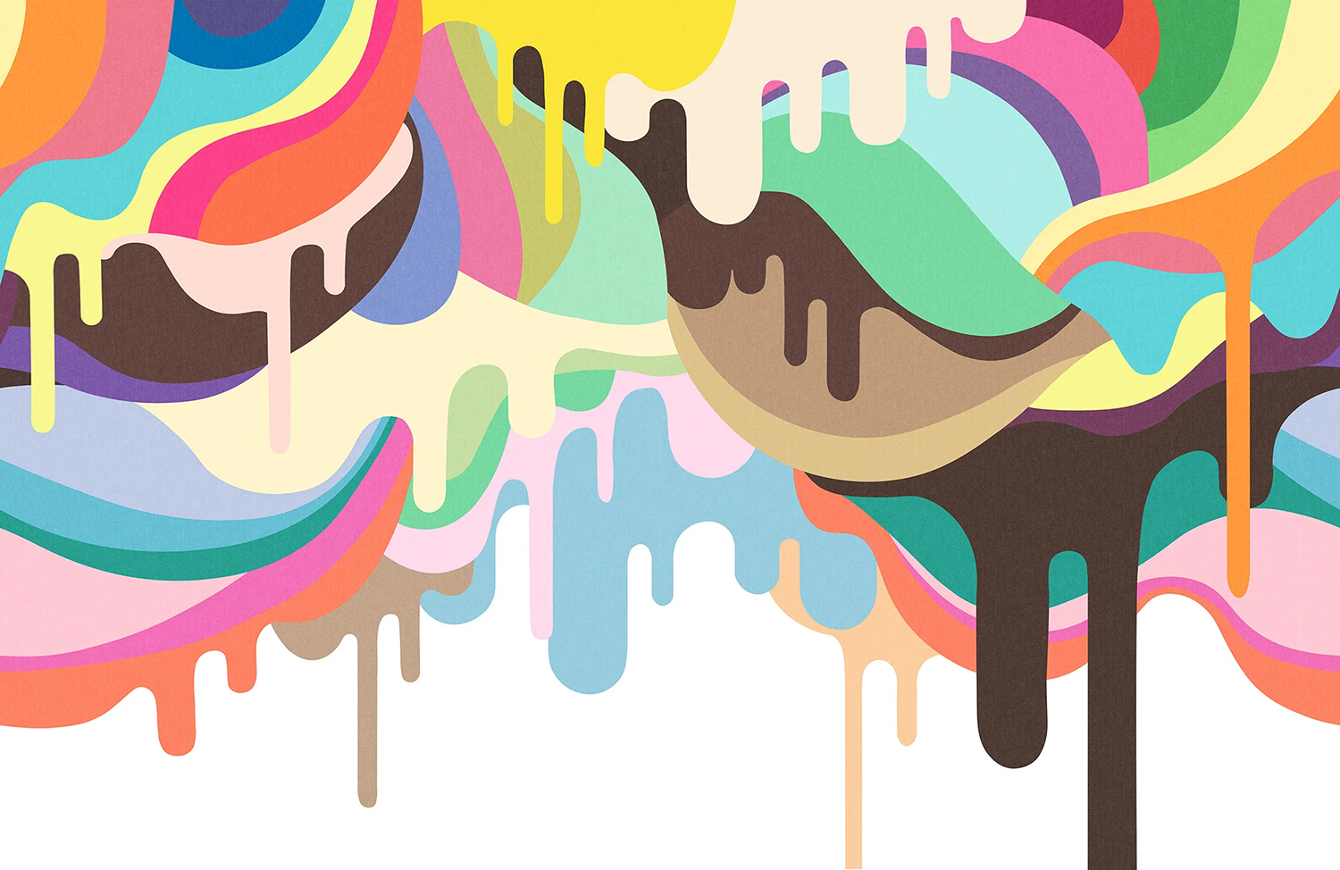 Dripping Ice Cream, Mural Wallpaper