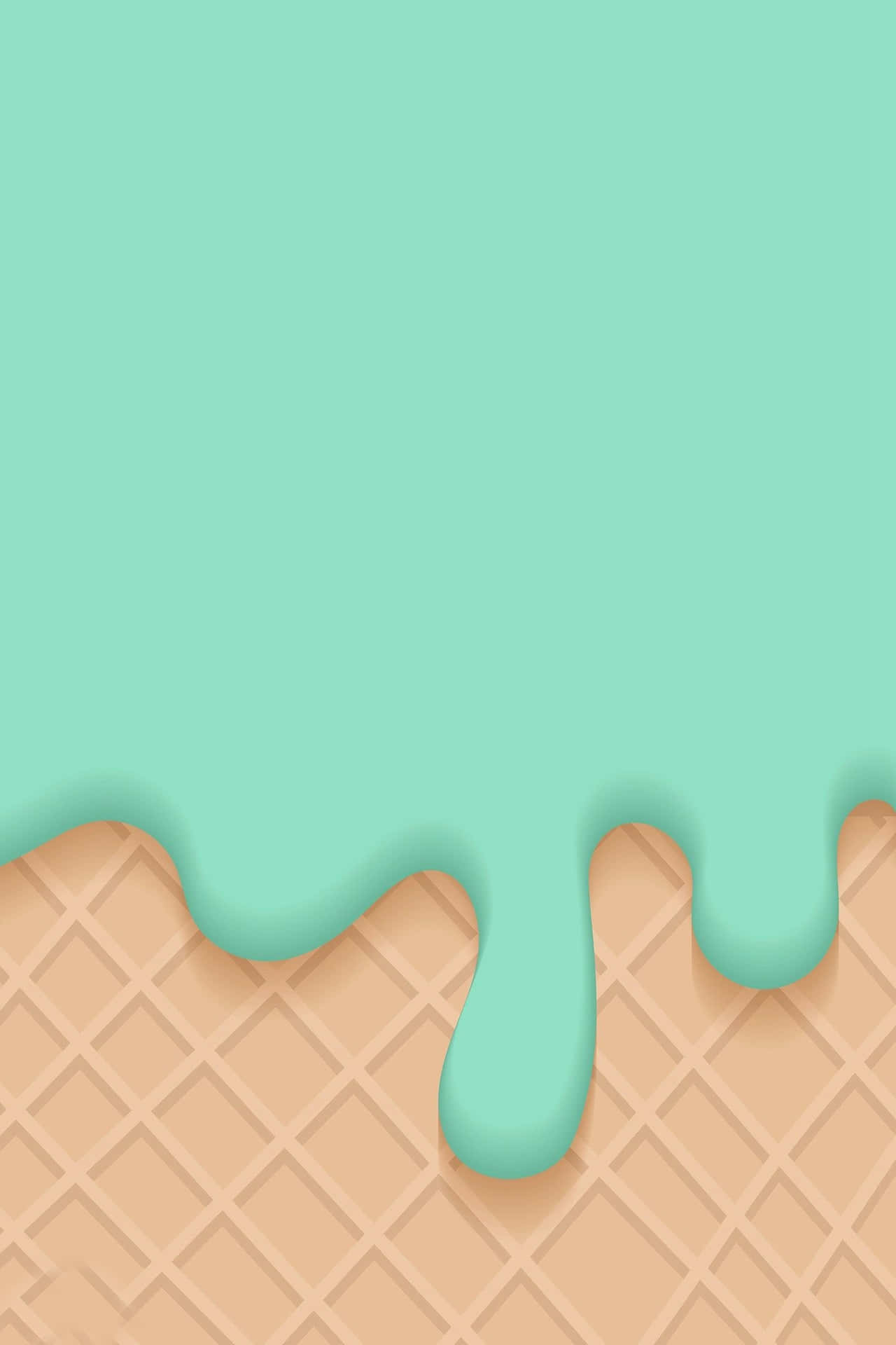 Download Ice Cream Drip Cute Green Aesthetic Background