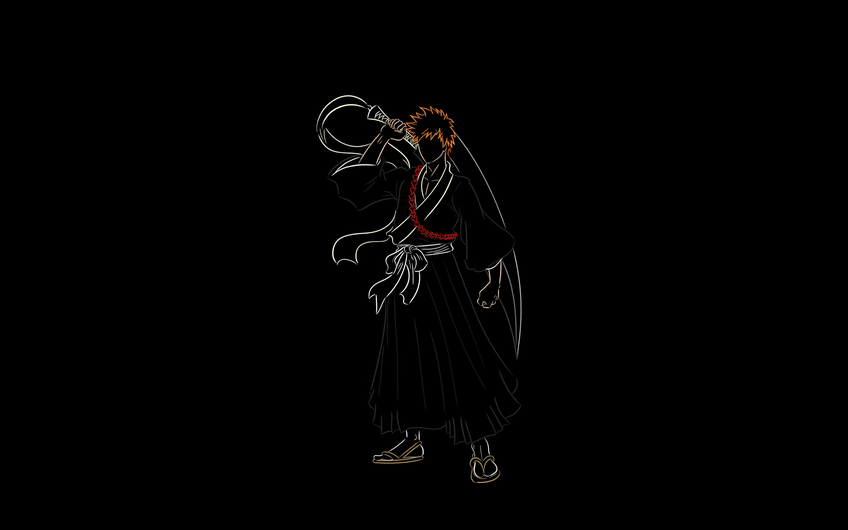 Ichigo Kurosaki Wallpaper 4K, Black background, 5K, Bleach