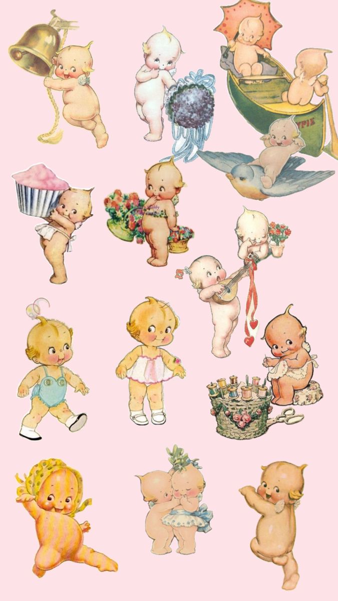 Kewpie wallpaper. Kewpie art, Cute cartoon wallpaper, Cute little drawings
