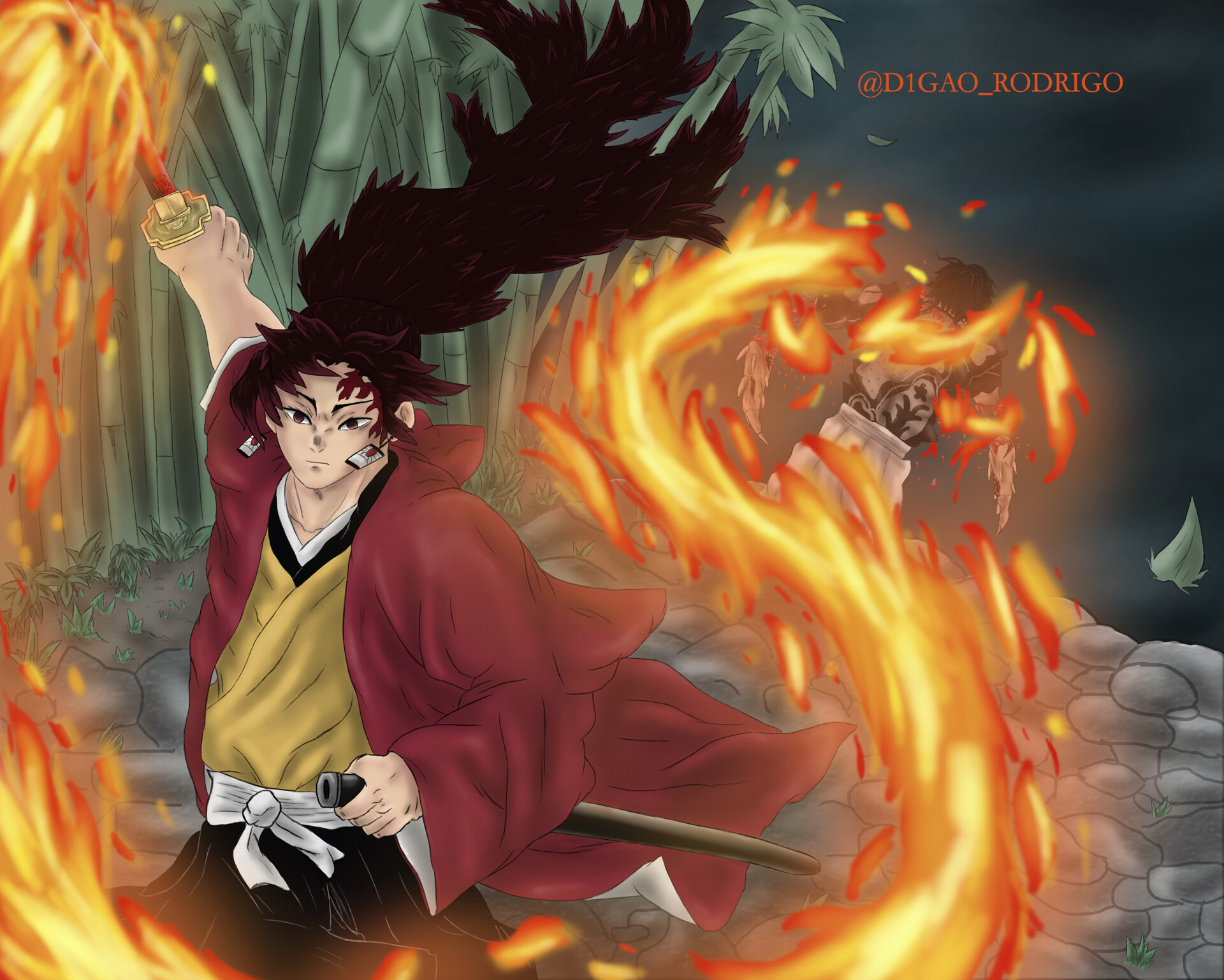 Yoriichi Fighting With Muzan