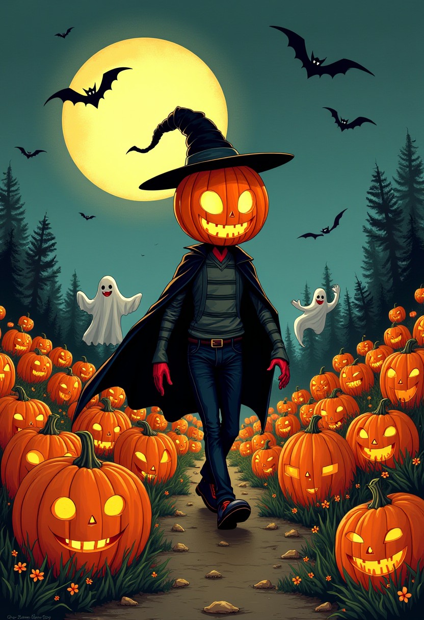 pumpkins and ghosts Prompts. Stable Diffusion Online