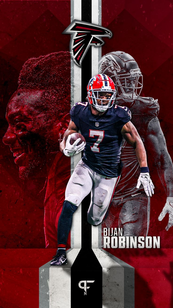 Mobile phone wallpaper of Atlanta Falcons RB Bijan Robinson