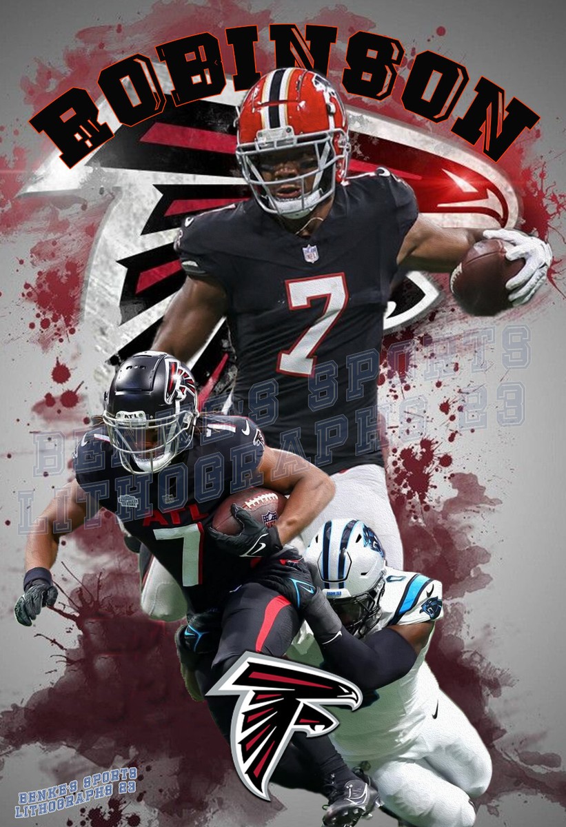 Atlanta Falcons Lithograph print of Bijan Robinson 2023 13 x 19